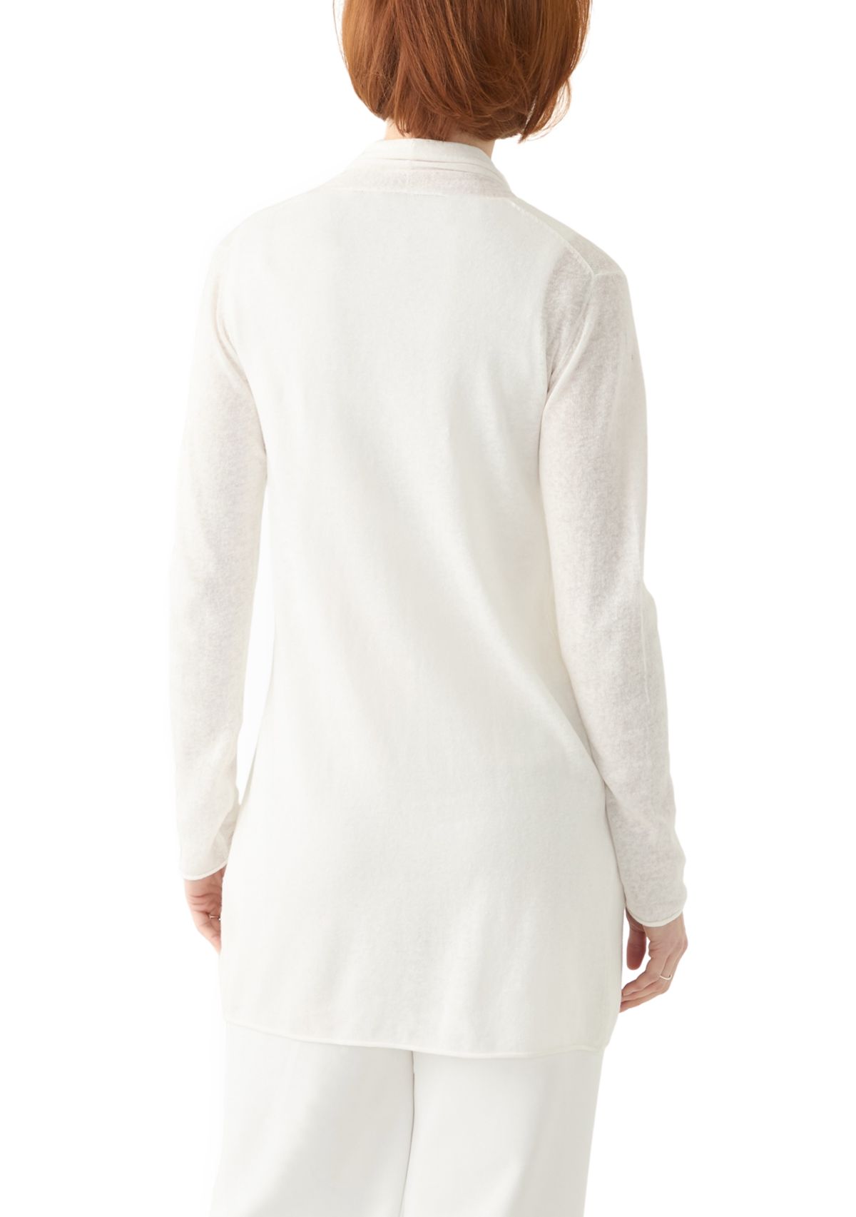 Womens Long Sleeve Open Linen Blend Cardigan