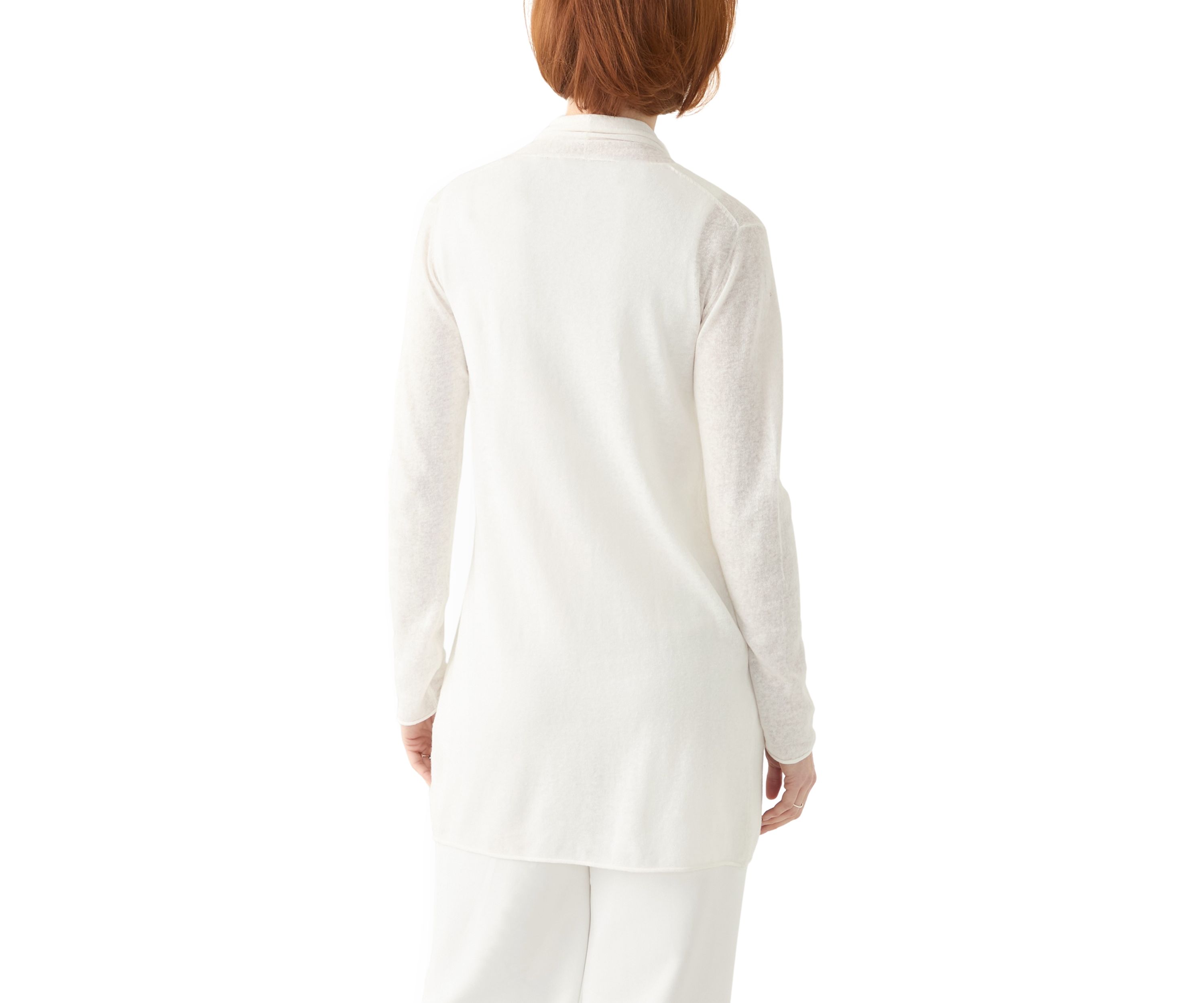 Womens Long Sleeve Open Linen Blend Cardigan