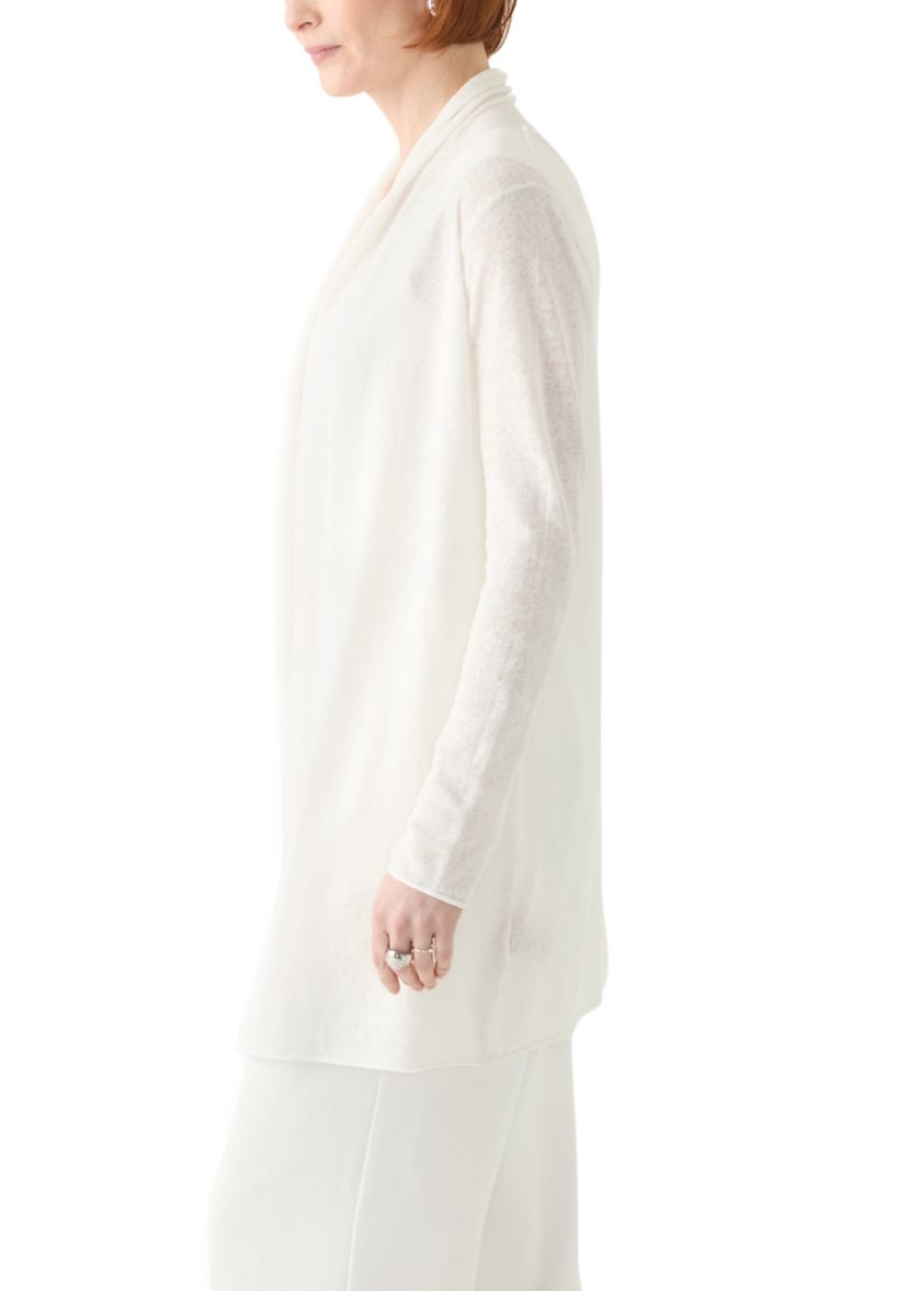 Womens Long Sleeve Open Linen Blend Cardigan