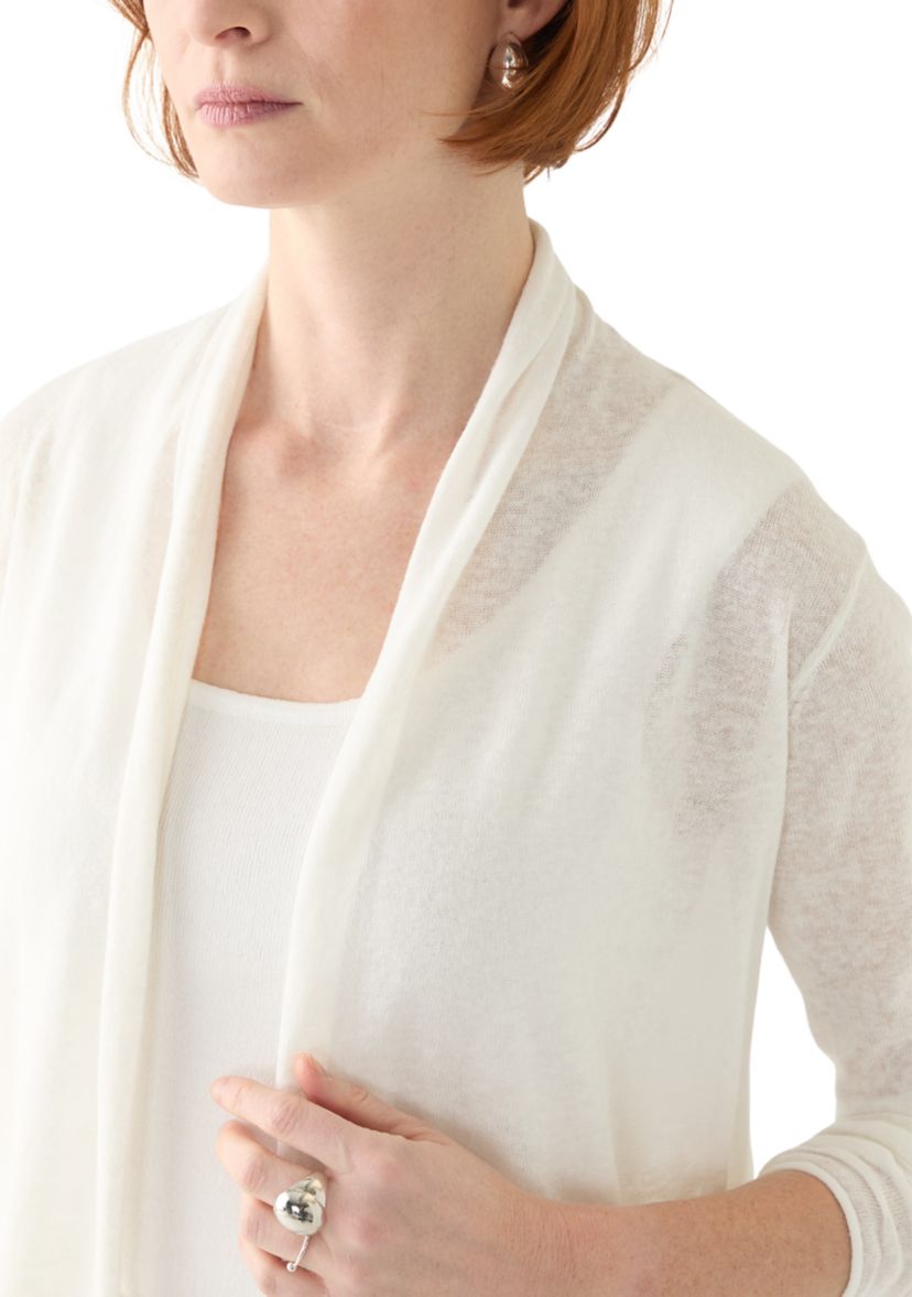 Womens Long Sleeve Open Linen Blend Cardigan