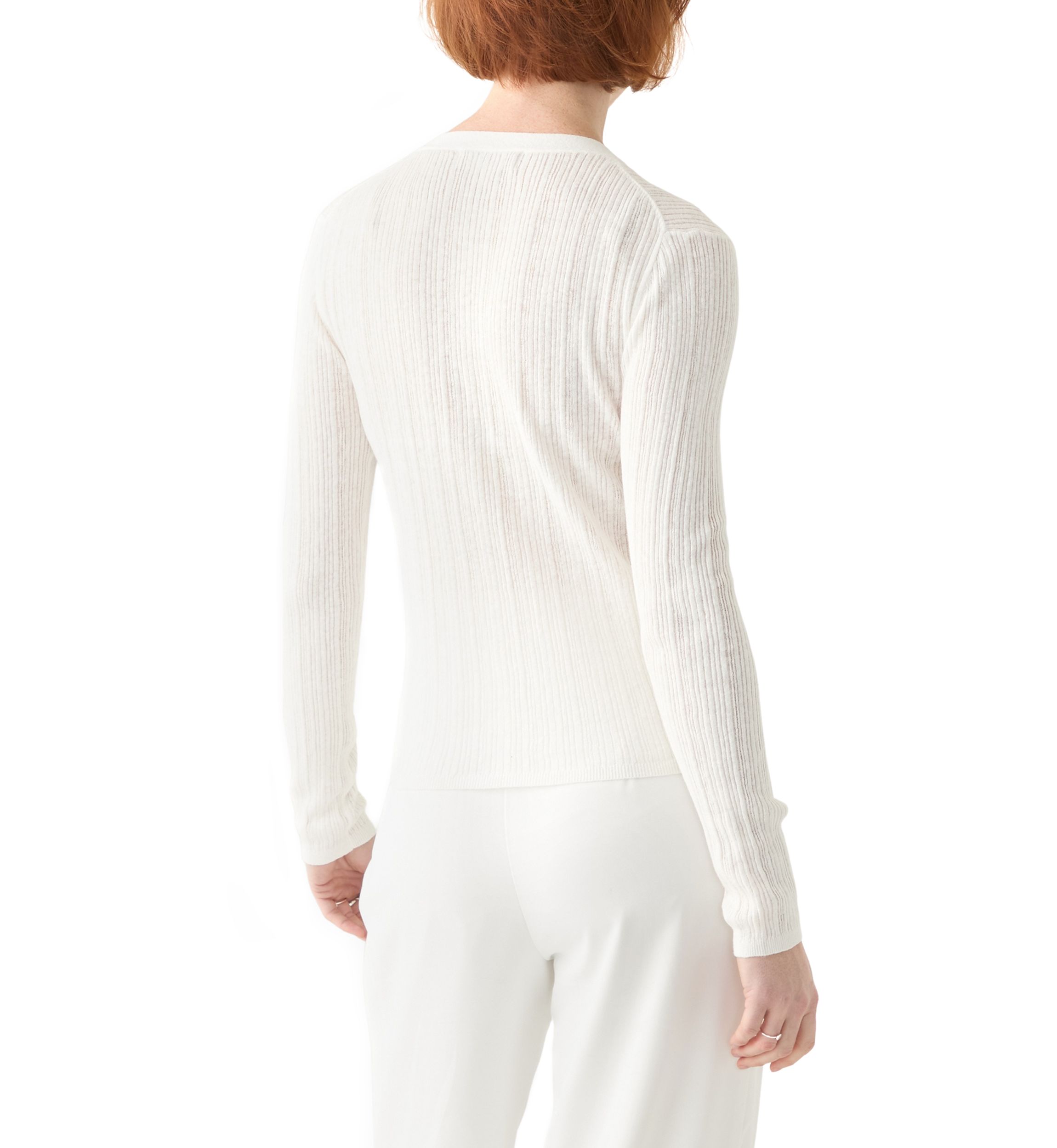 Womens Long Sleeve V-Neck Button Down Rib Linen Blend Cardigan