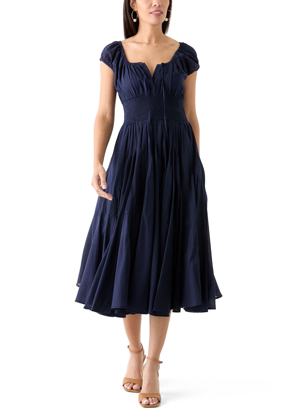 Womens Short Sleeve Tie Front Dress