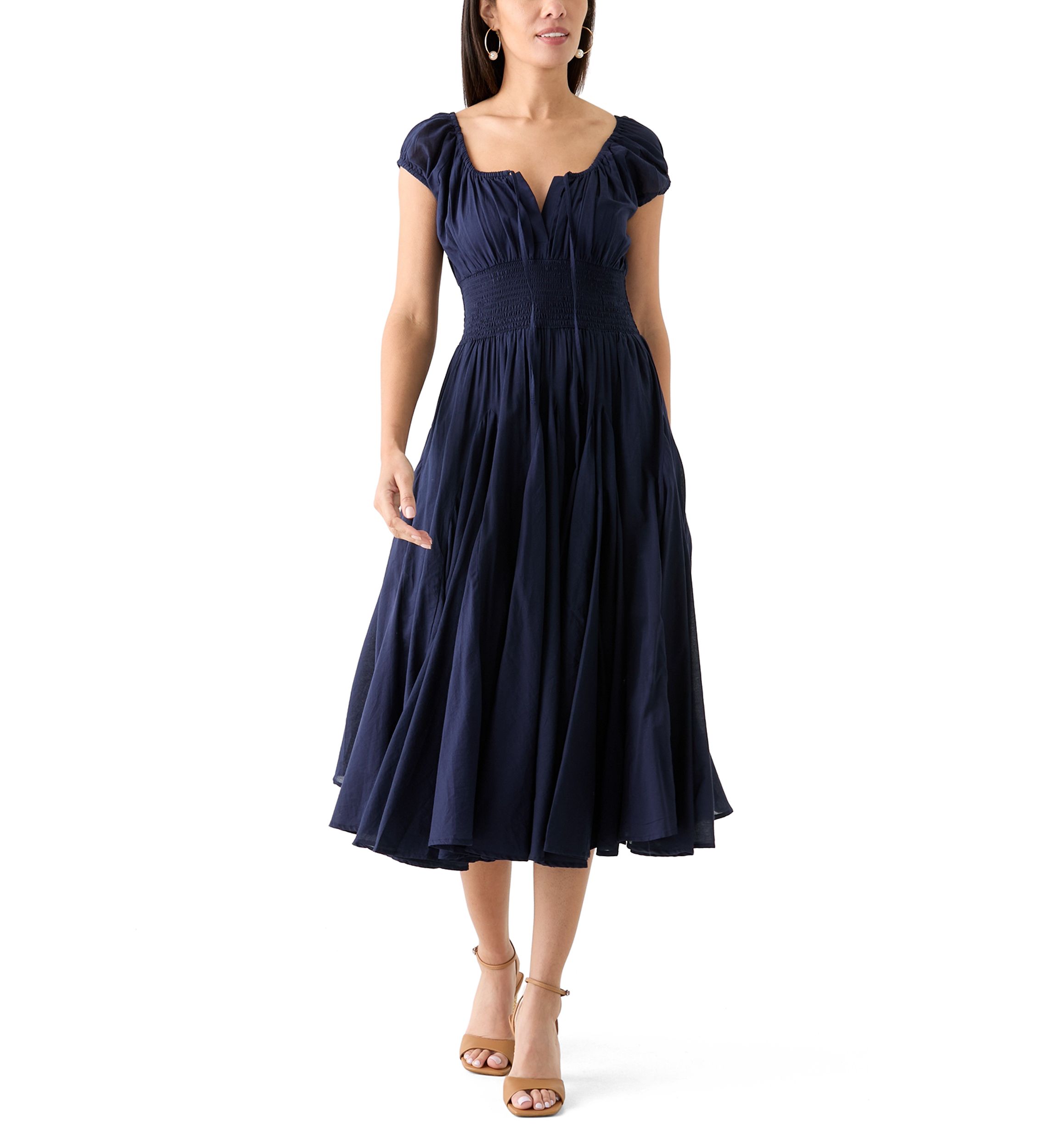 Womens Short Sleeve Tie Front Dress