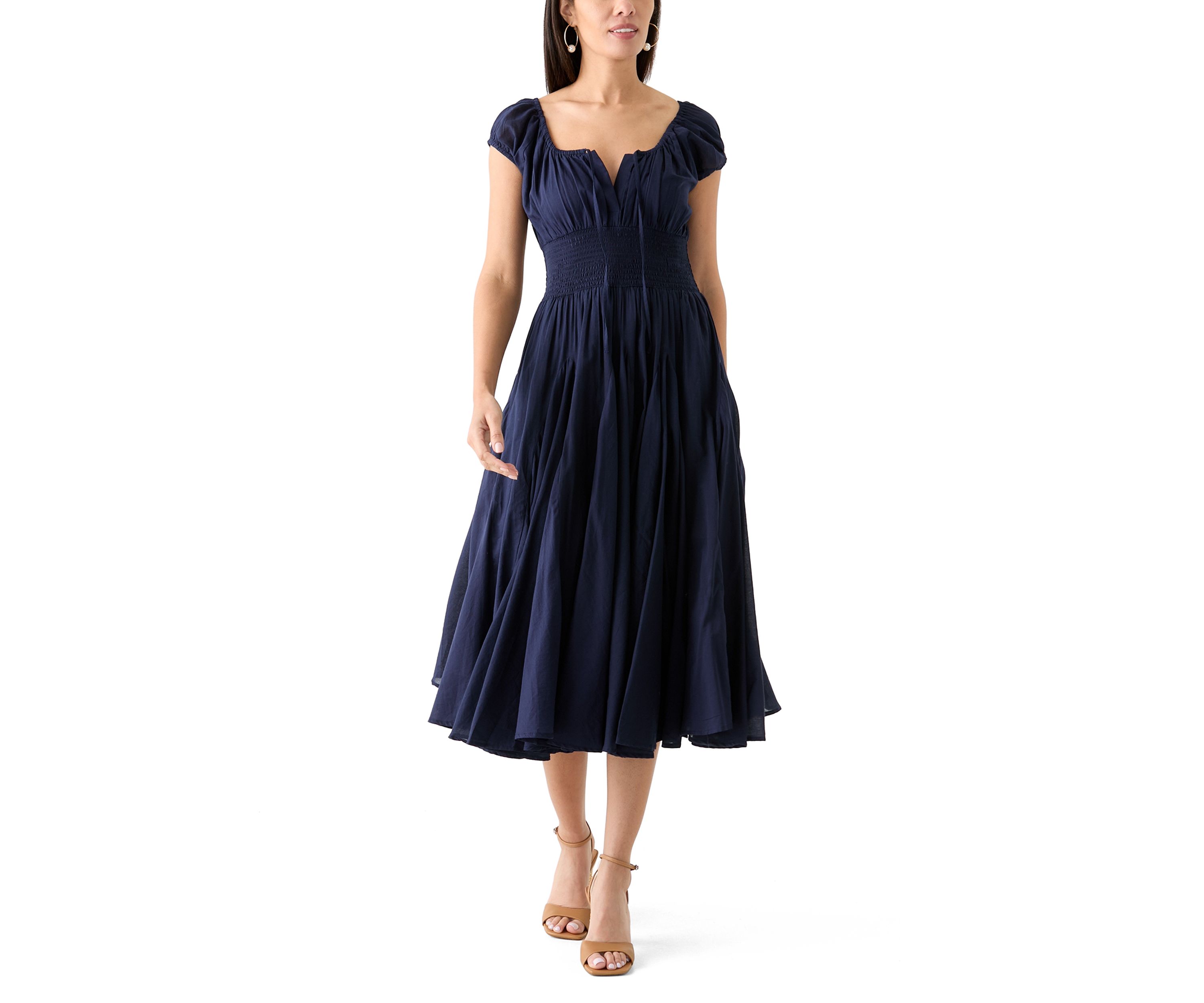 Womens Short Sleeve Tie Front Dress
