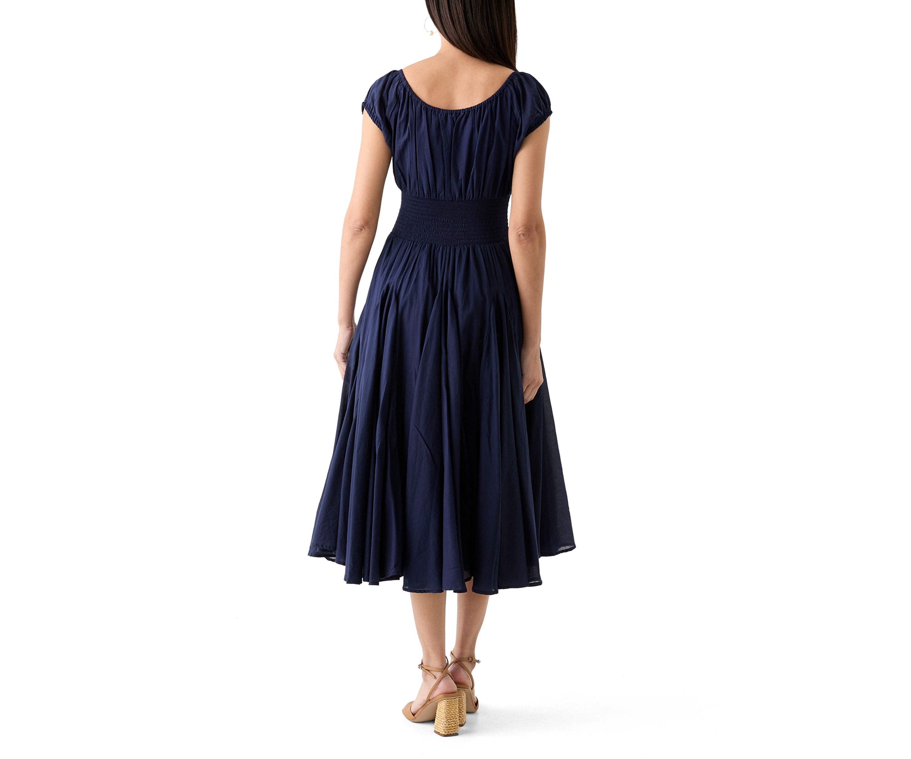 Womens Short Sleeve Tie Front Dress