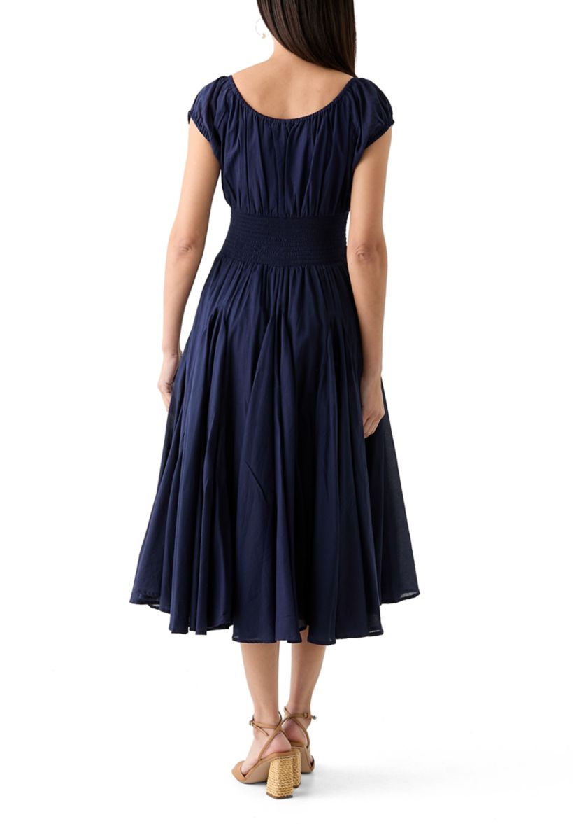 Womens Short Sleeve Tie Front Dress