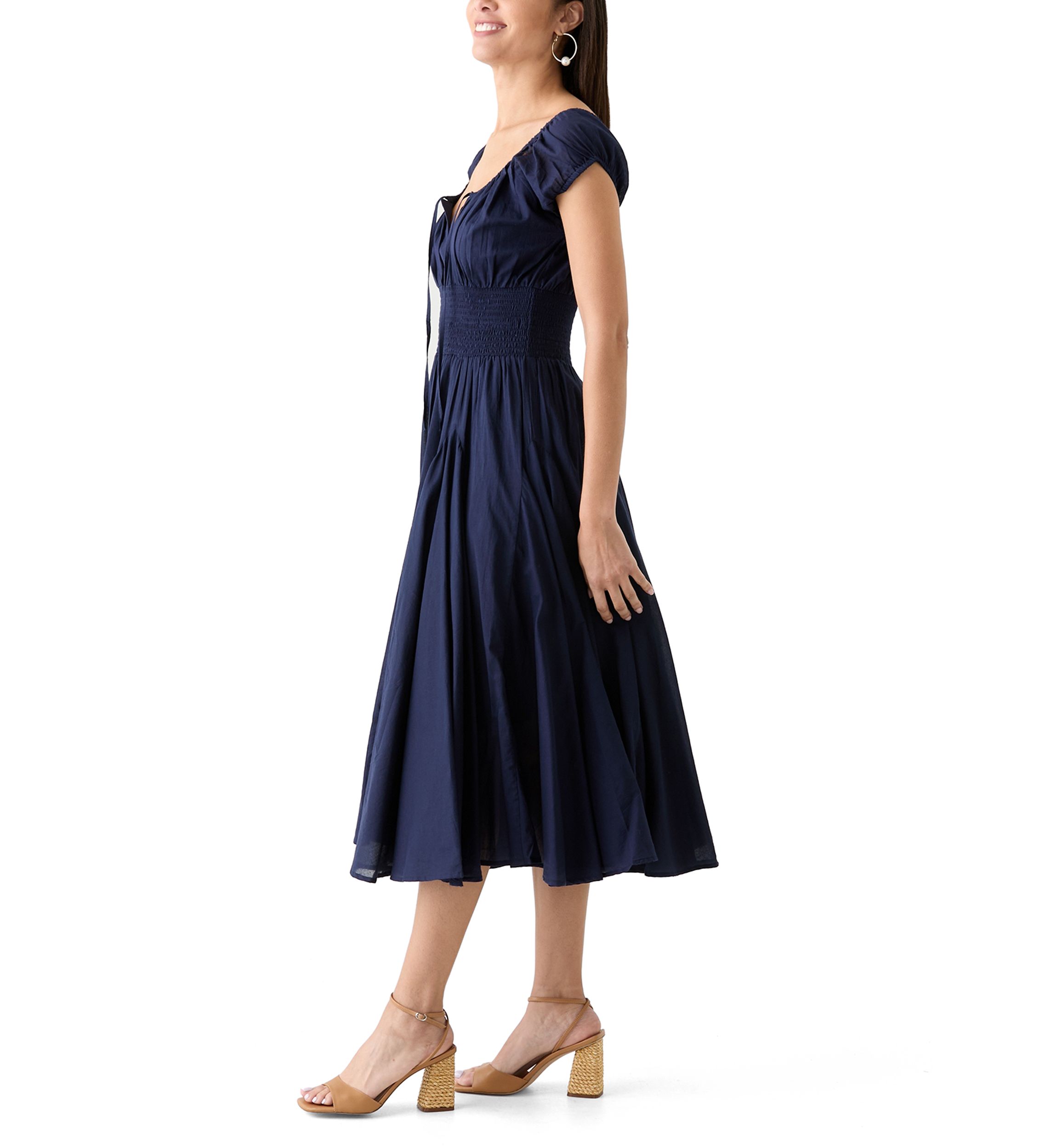 Womens Short Sleeve Tie Front Dress