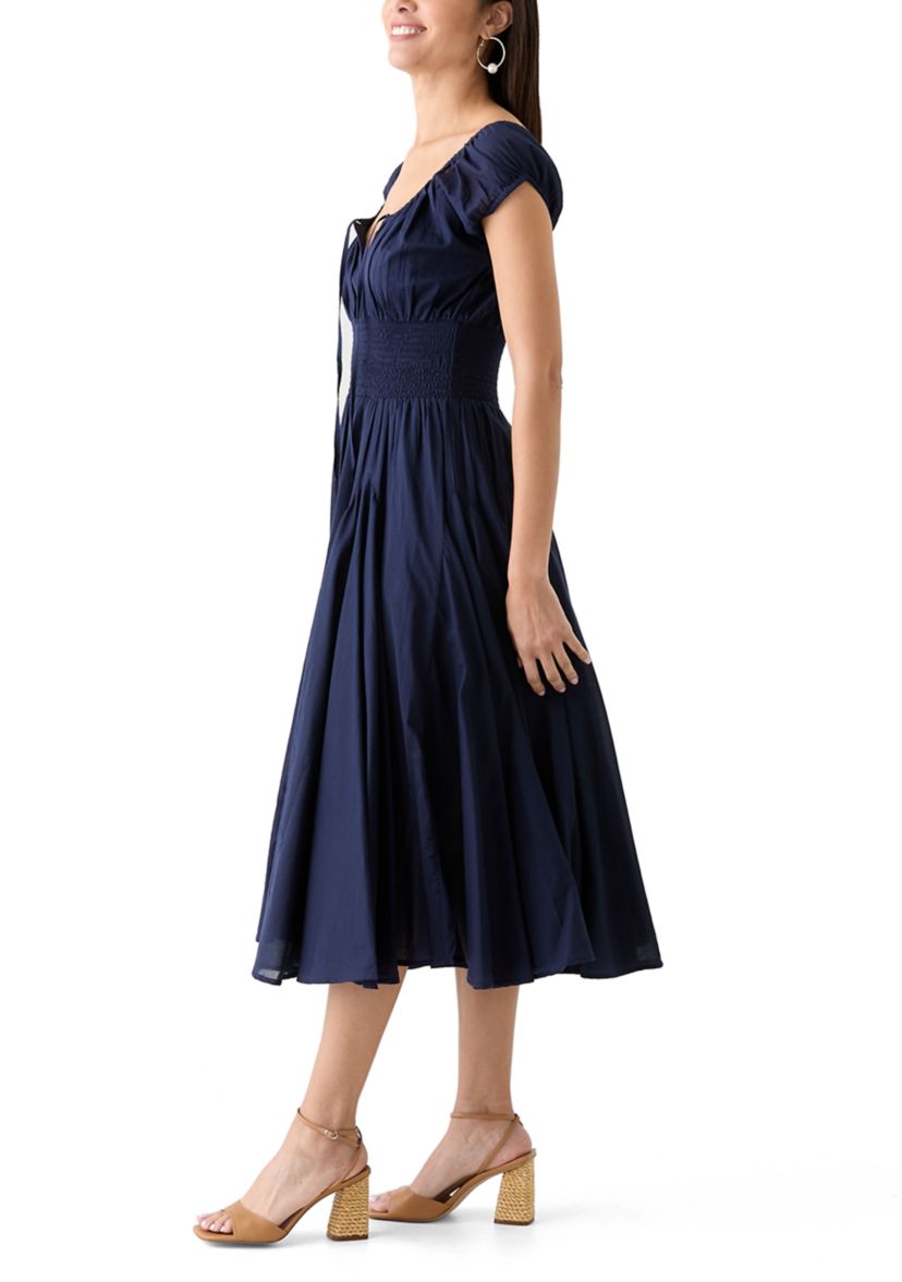 Womens Short Sleeve Tie Front Dress