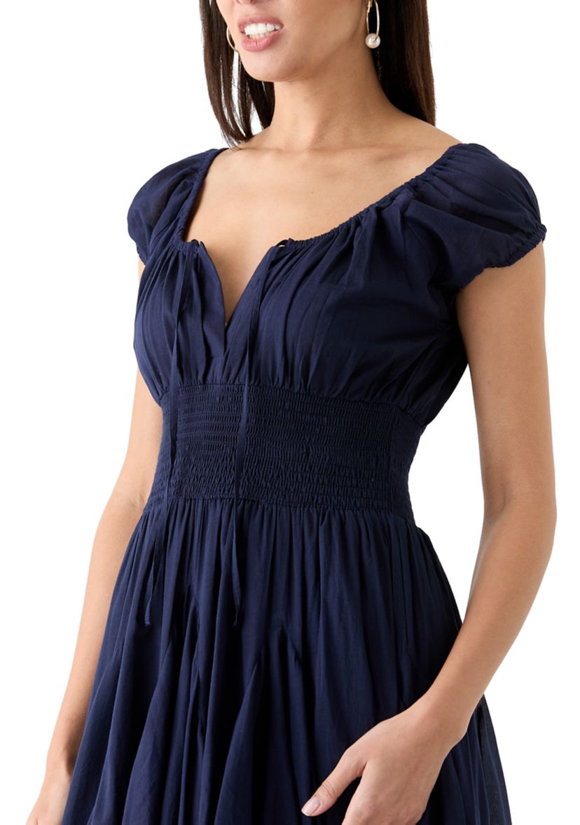 Womens Short Sleeve Tie Front Dress