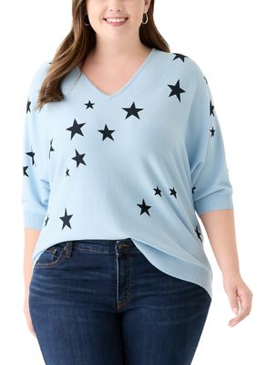 PHILOSOPHY BY REPUBLIC Women's Plus Size Elbow Sleeve Knit Sweater, 3X