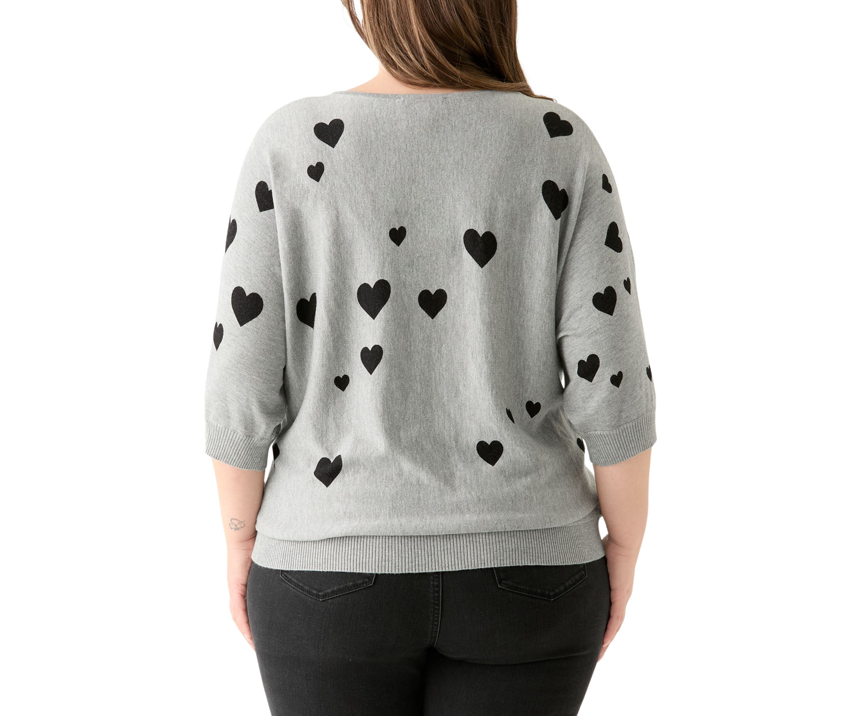 Plus Size Elbow Sleeve Knit Sweater