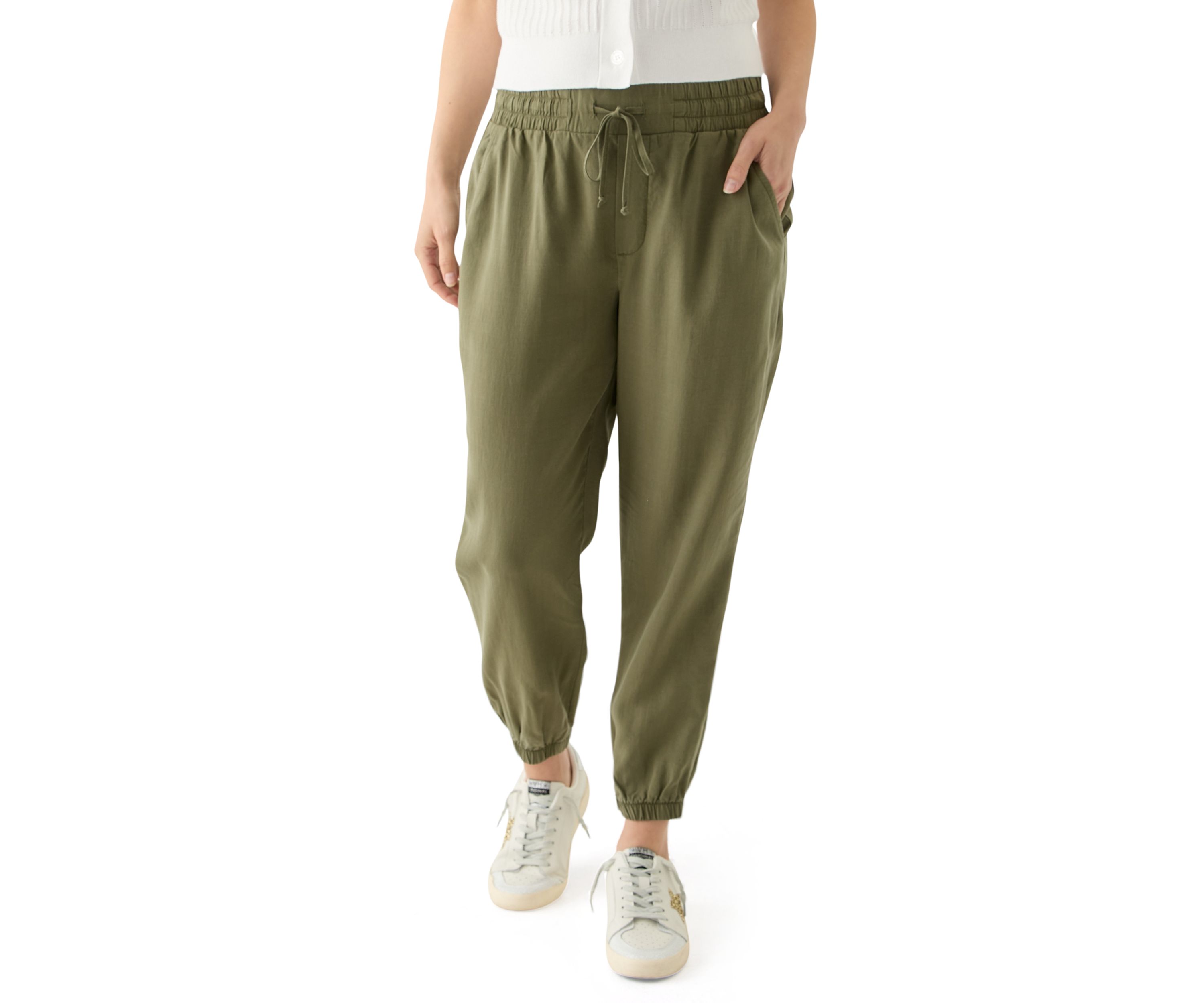 Petite Pull On Tie Waist Drawstring Jogger Pants