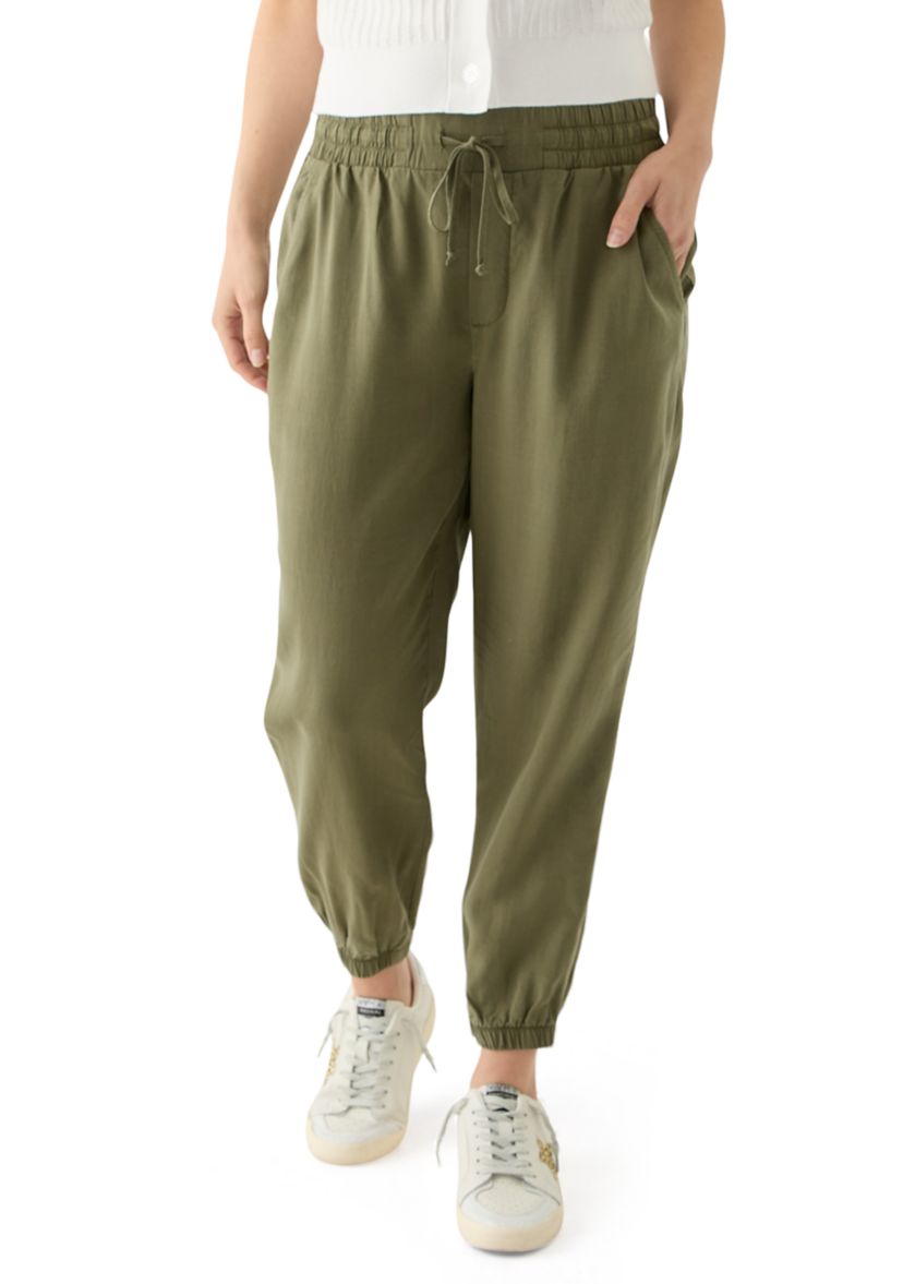 Petite Pull On Tie Waist Drawstring Jogger Pants