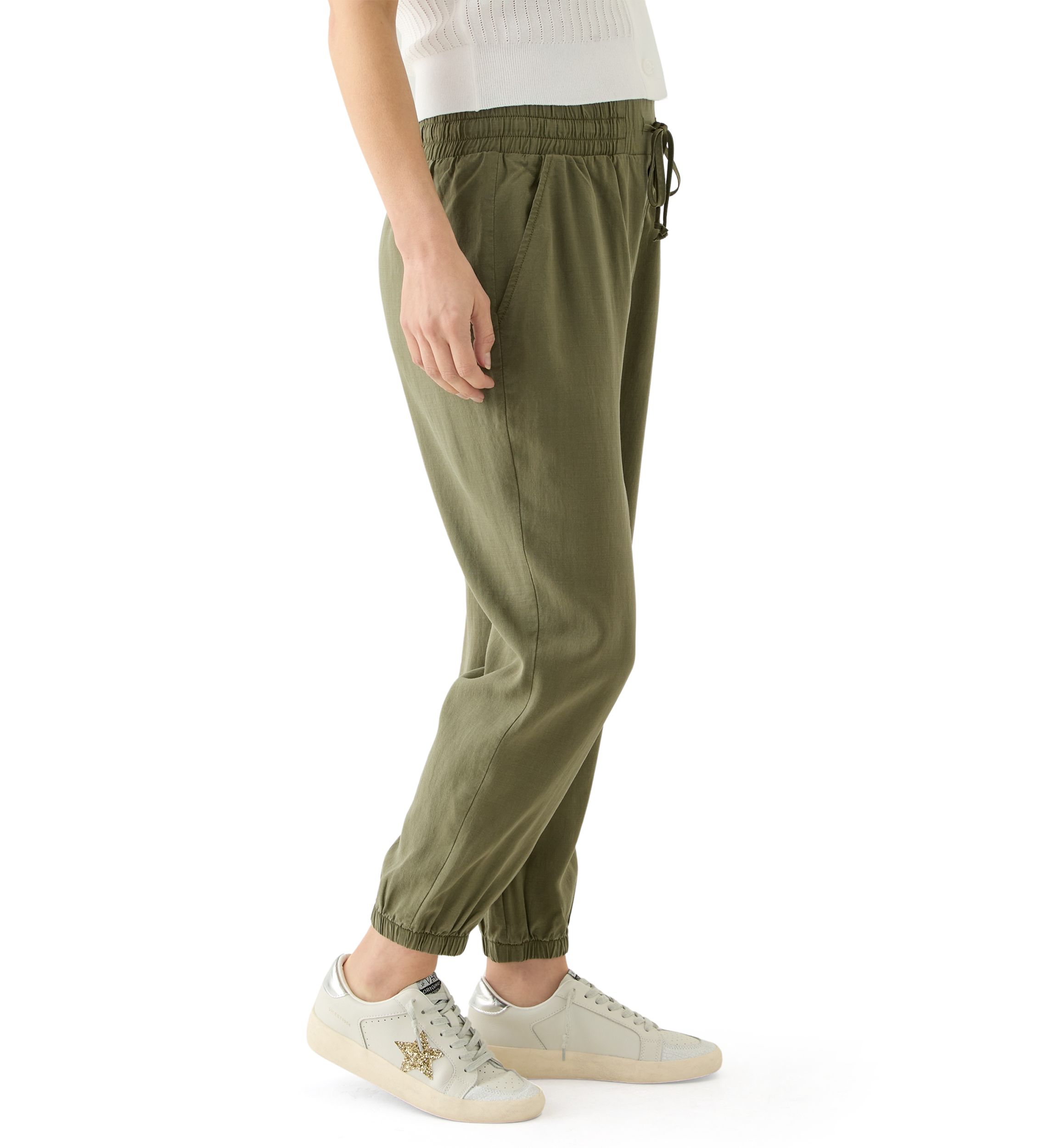 Petite Pull On Tie Waist Drawstring Jogger Pants