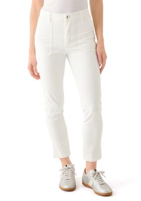 PHILOSOPHY BY REPUBLIC Women's Petite Button Front Utility Ankle Slit Pants