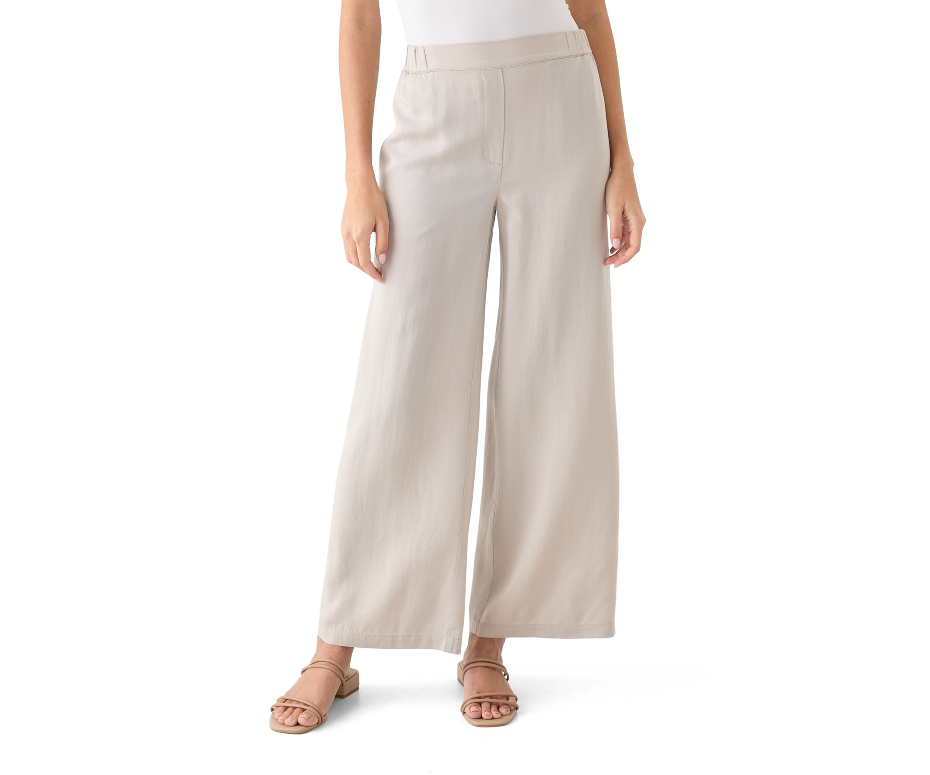 Petite Pull On Wide Leg Trouser Pants
