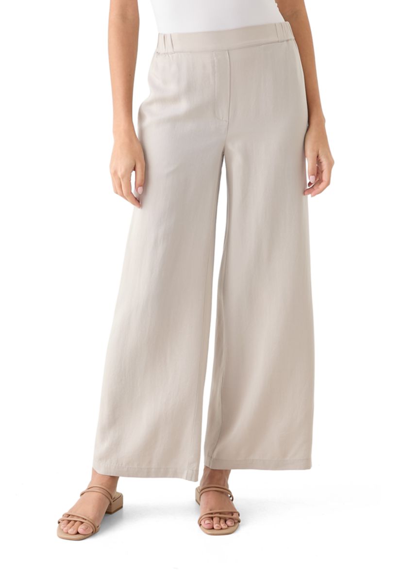 Petite Pull On Wide Leg Trouser Pants