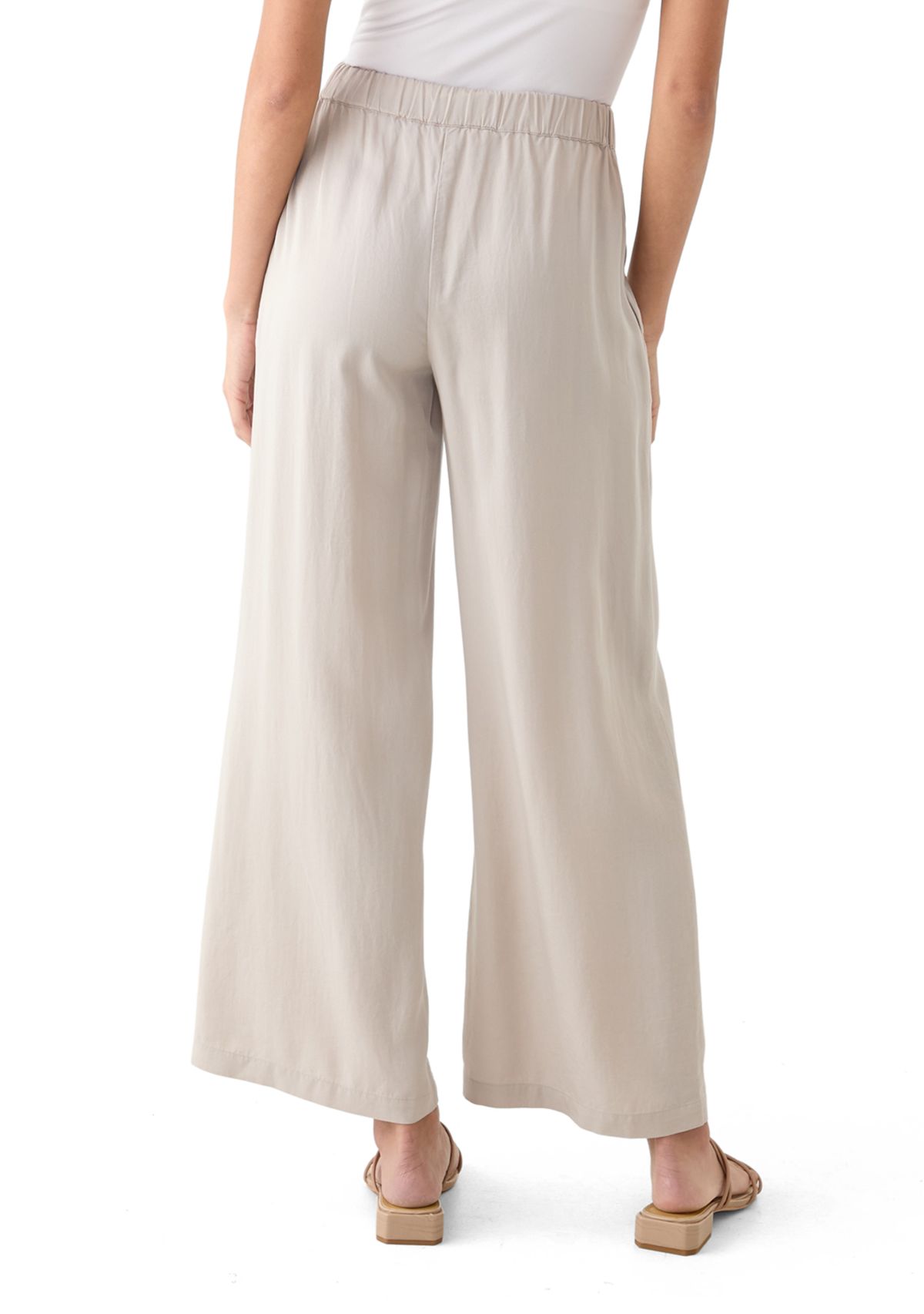 Petite Pull On Wide Leg Trouser Pants