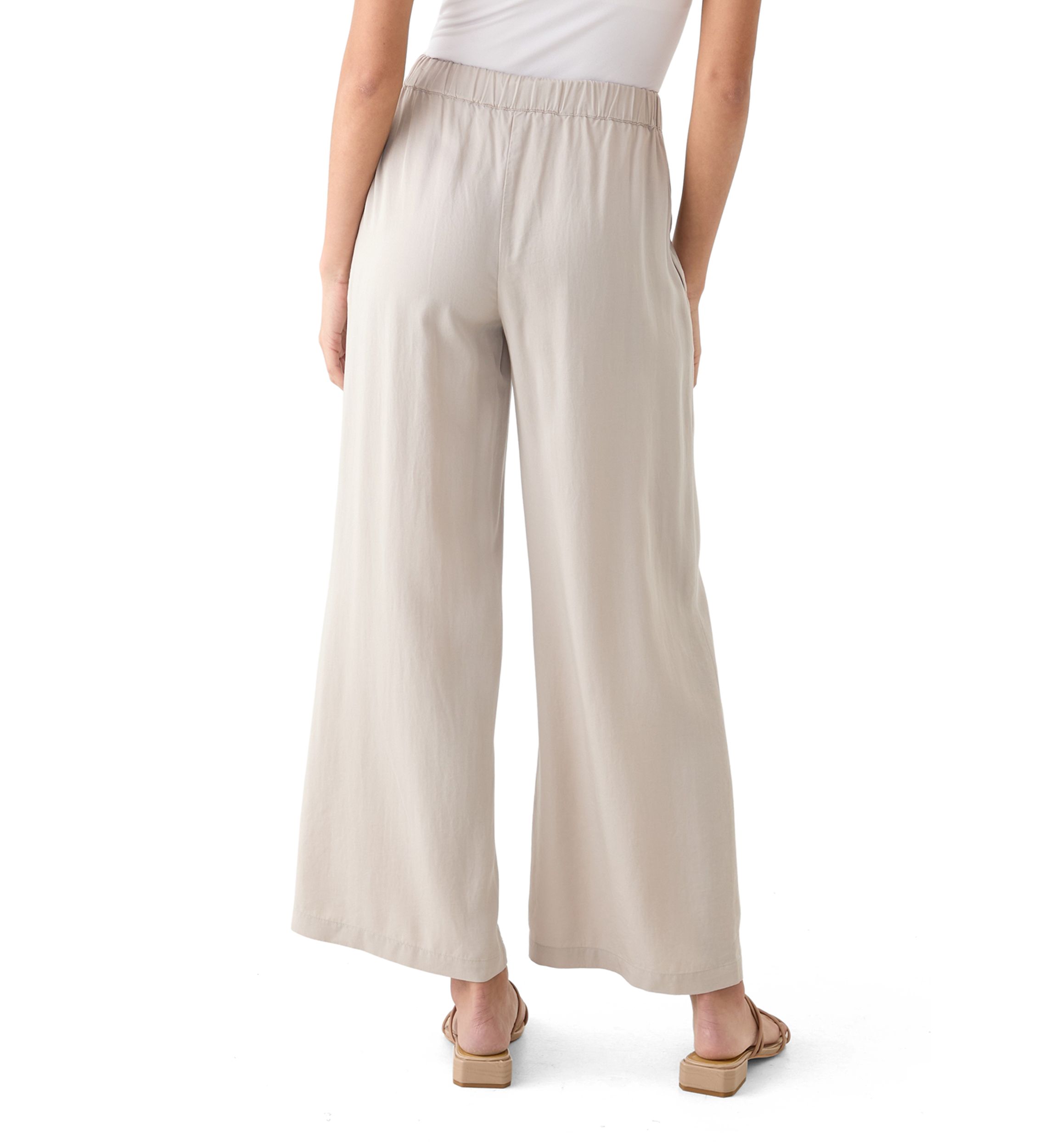 Petite Pull On Wide Leg Trouser Pants
