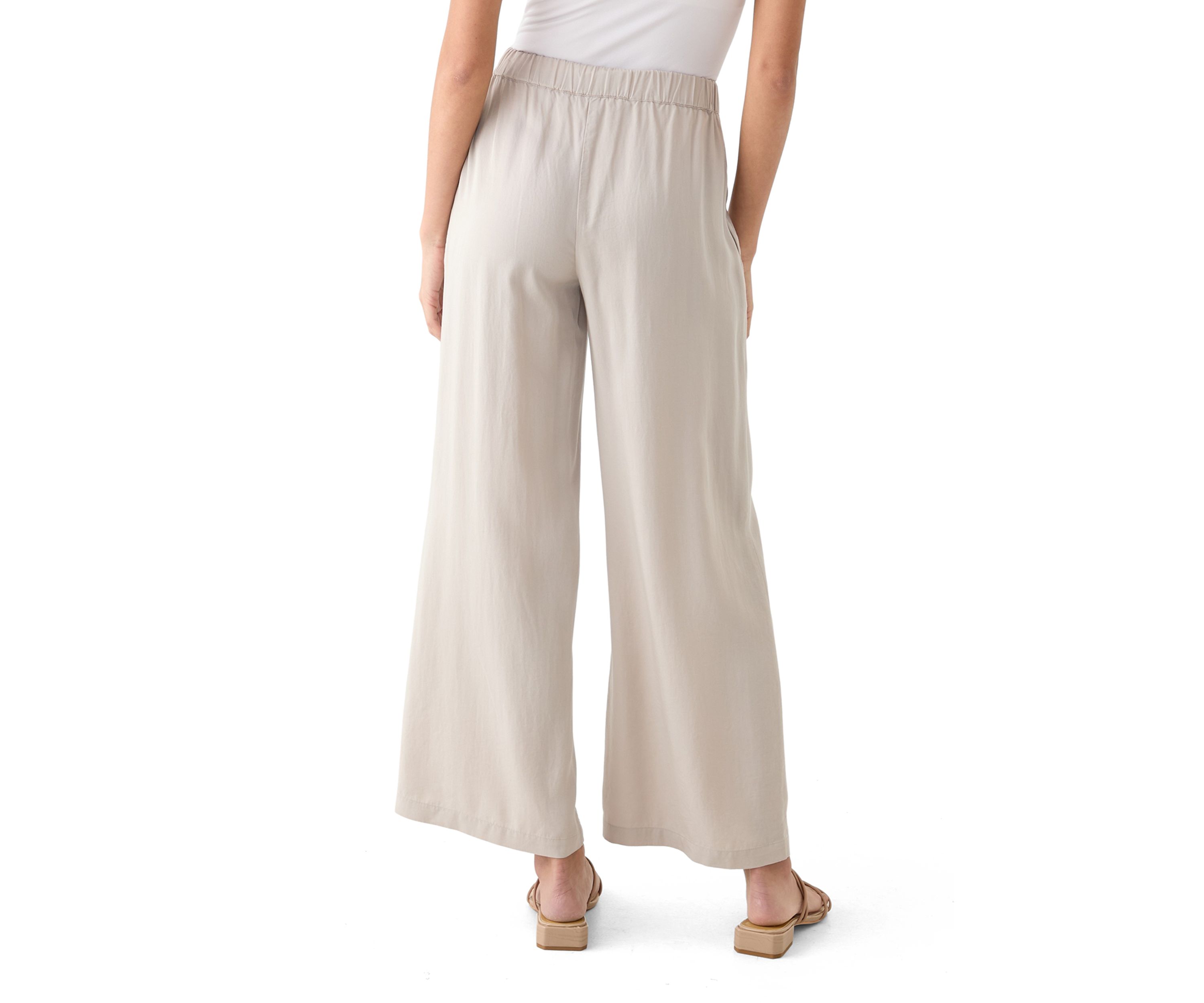 Petite Pull On Wide Leg Trouser Pants