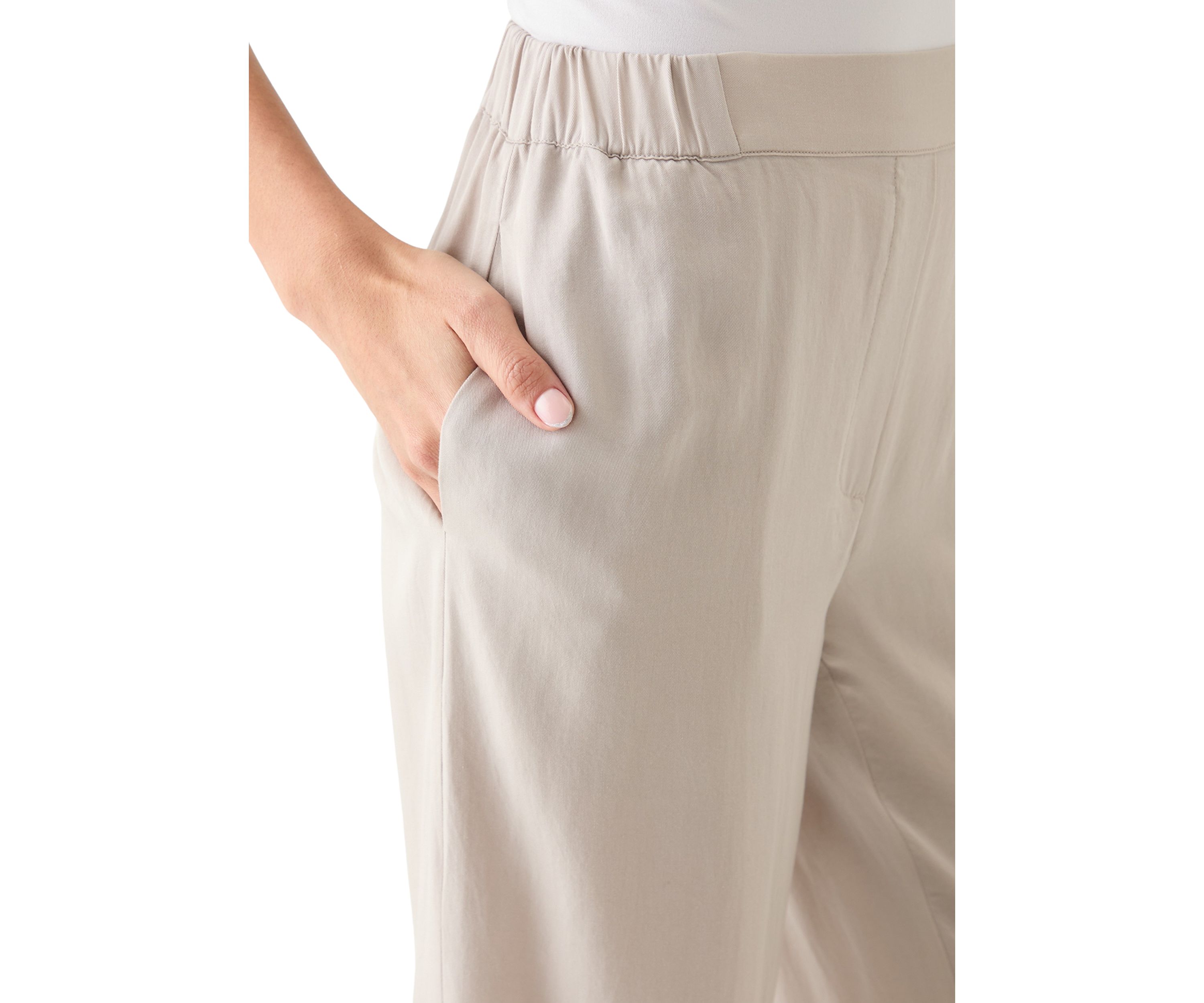 Petite Pull On Wide Leg Trouser Pants