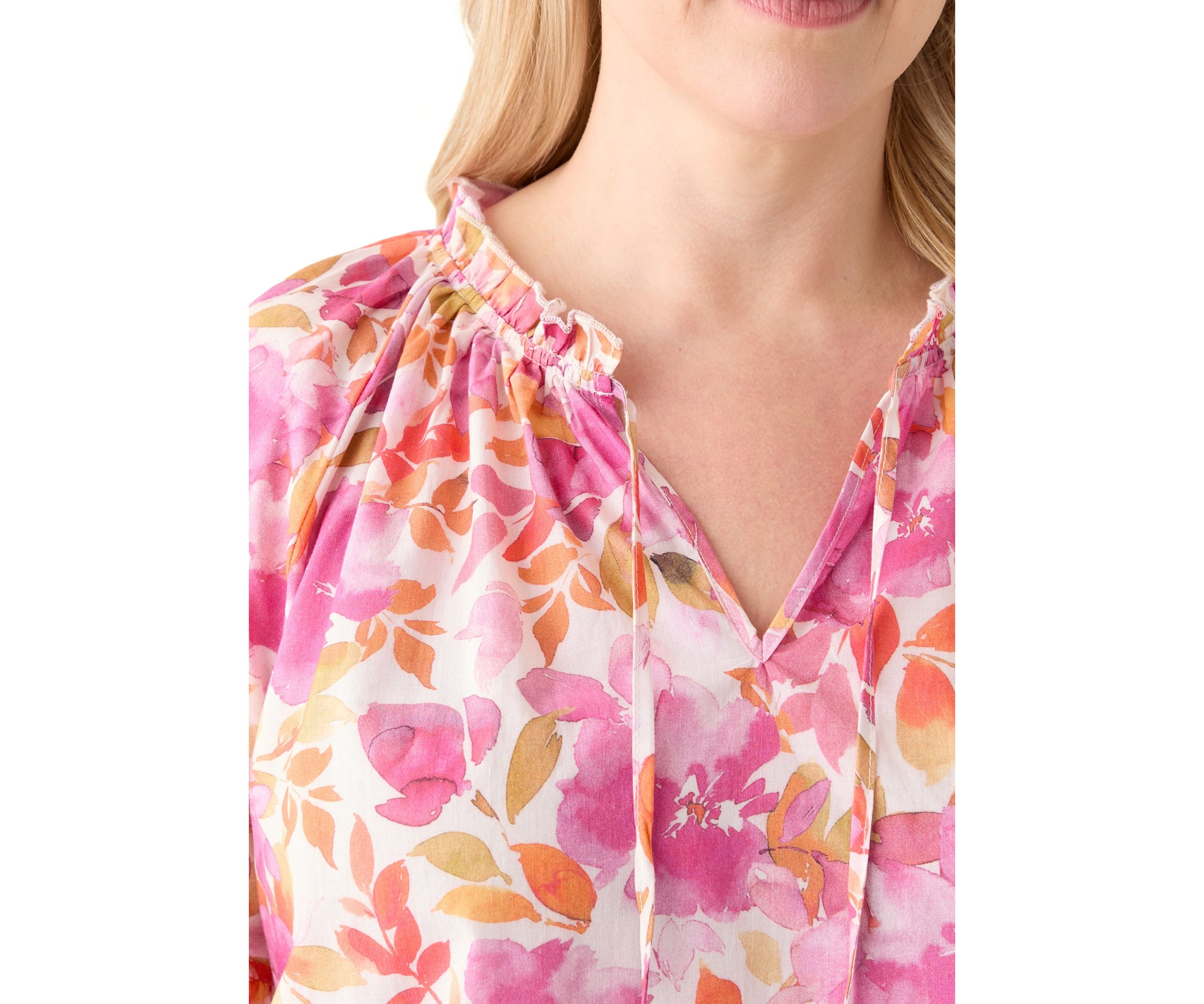 Plus Size Short Sleeve Raglan Peasant Woven Blouse 