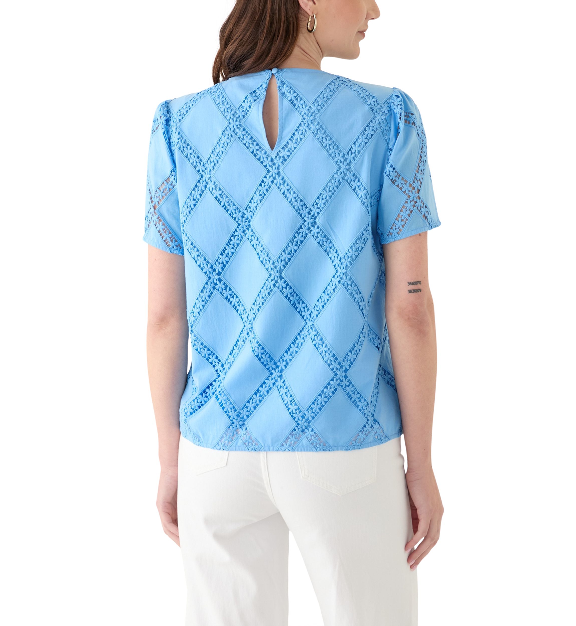 Womens Textured Lace Blouse