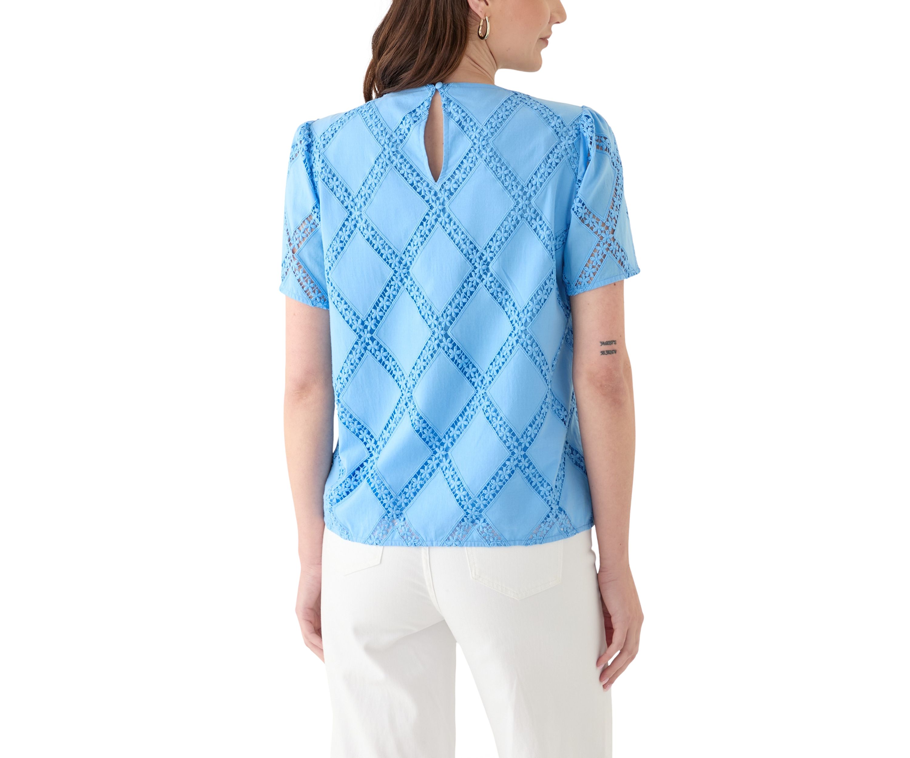Womens Textured Lace Blouse