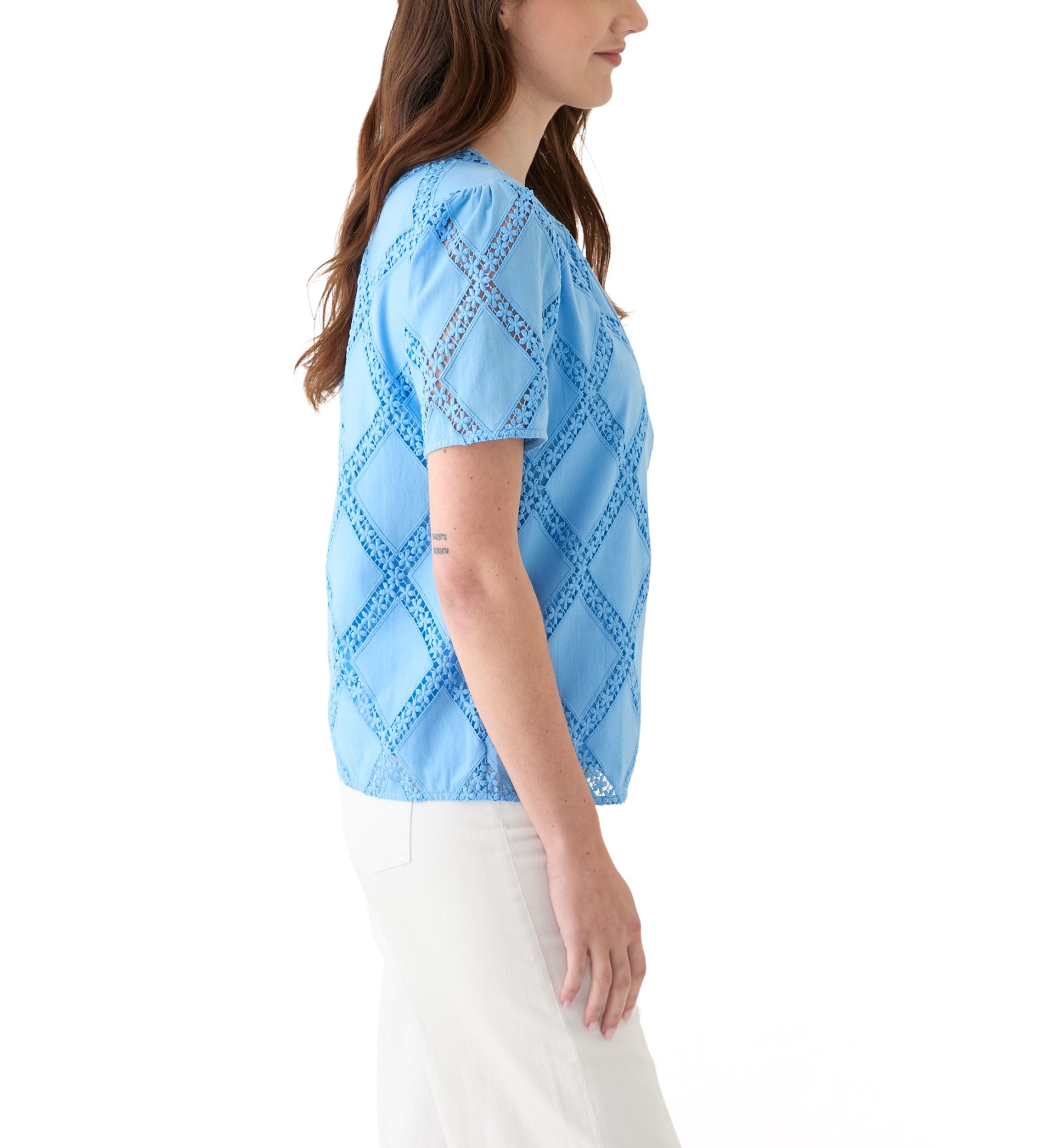 Womens Textured Lace Blouse