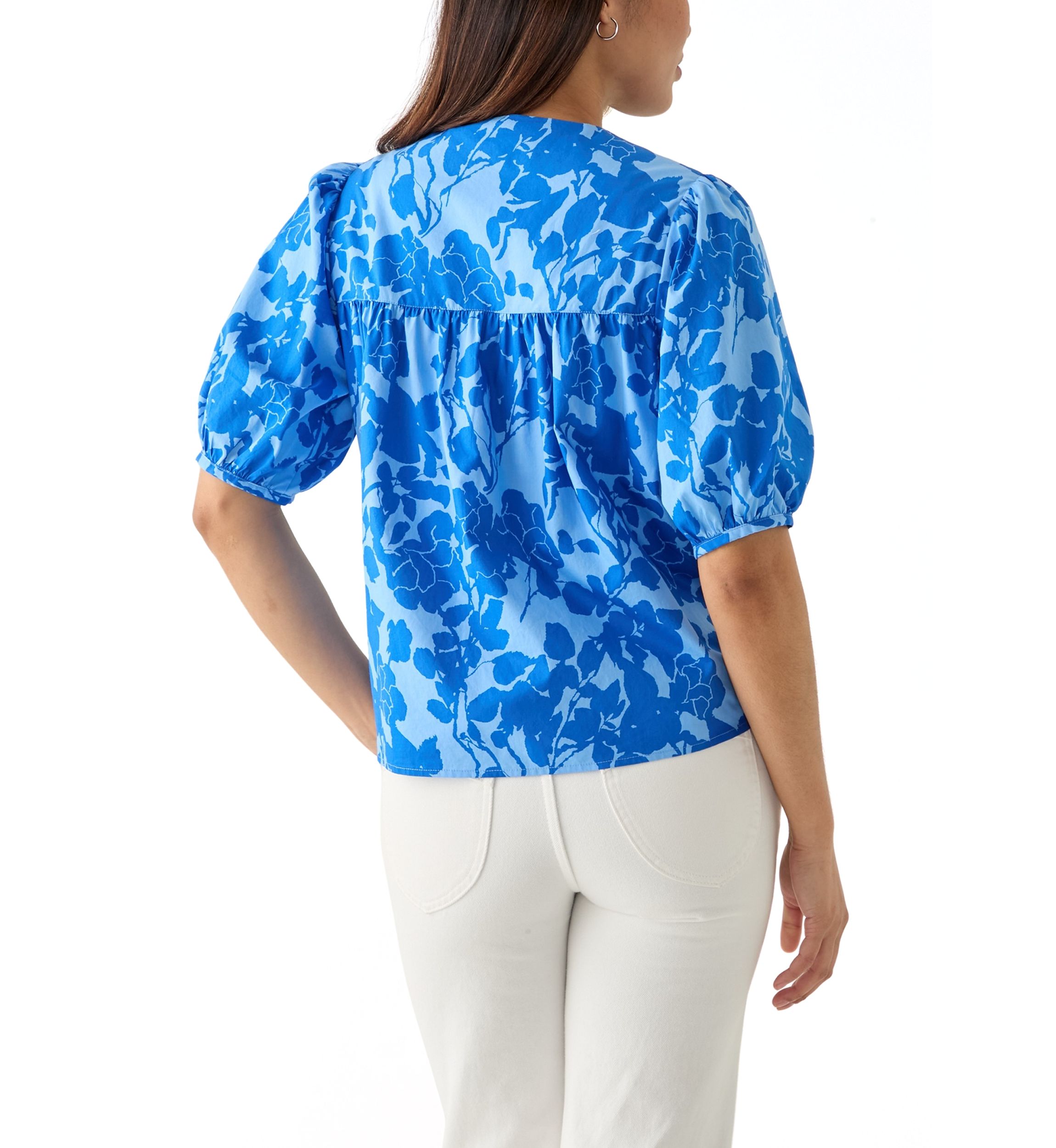 Womens Printed Split Neck Blouse