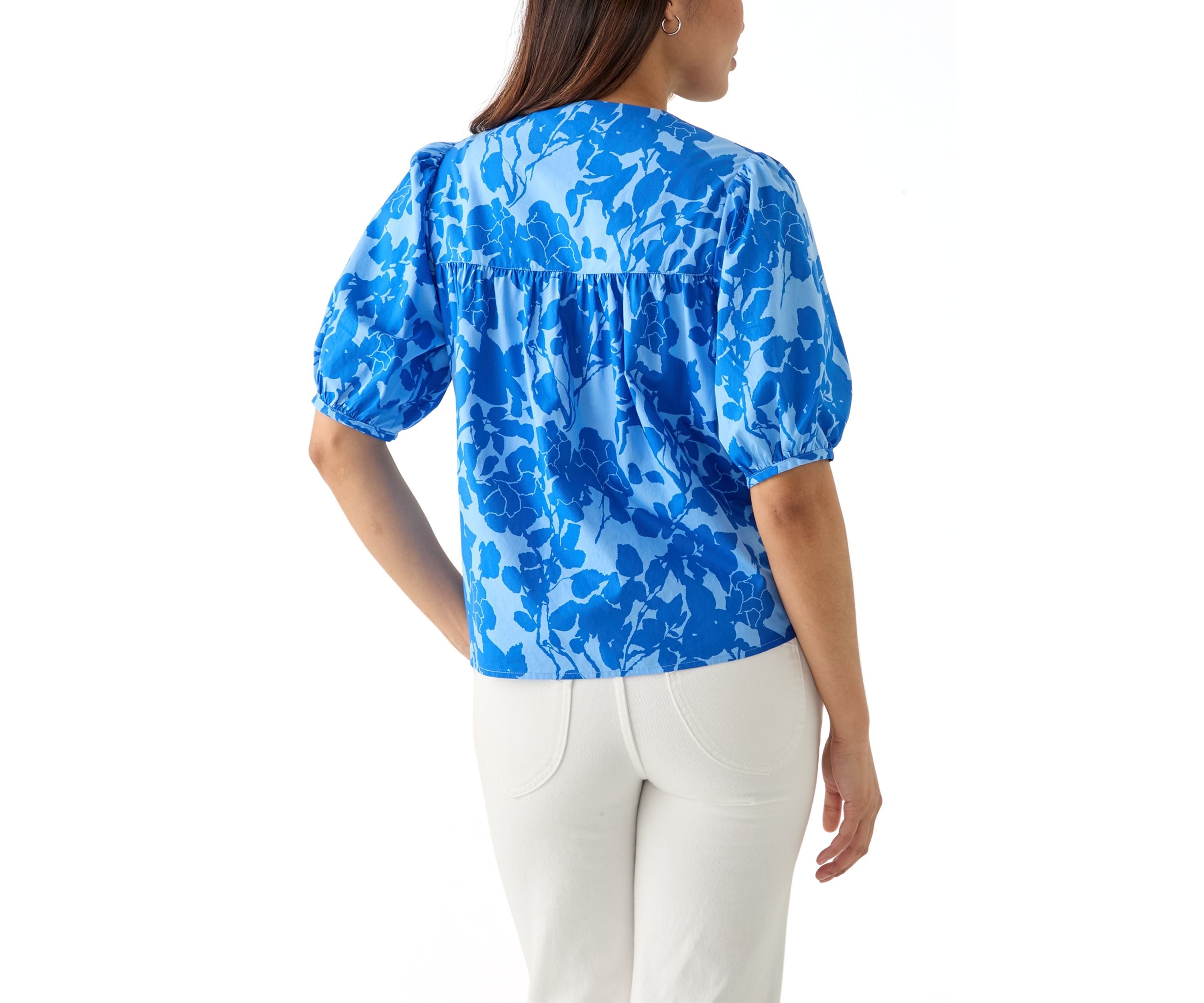 Womens Printed Split Neck Blouse