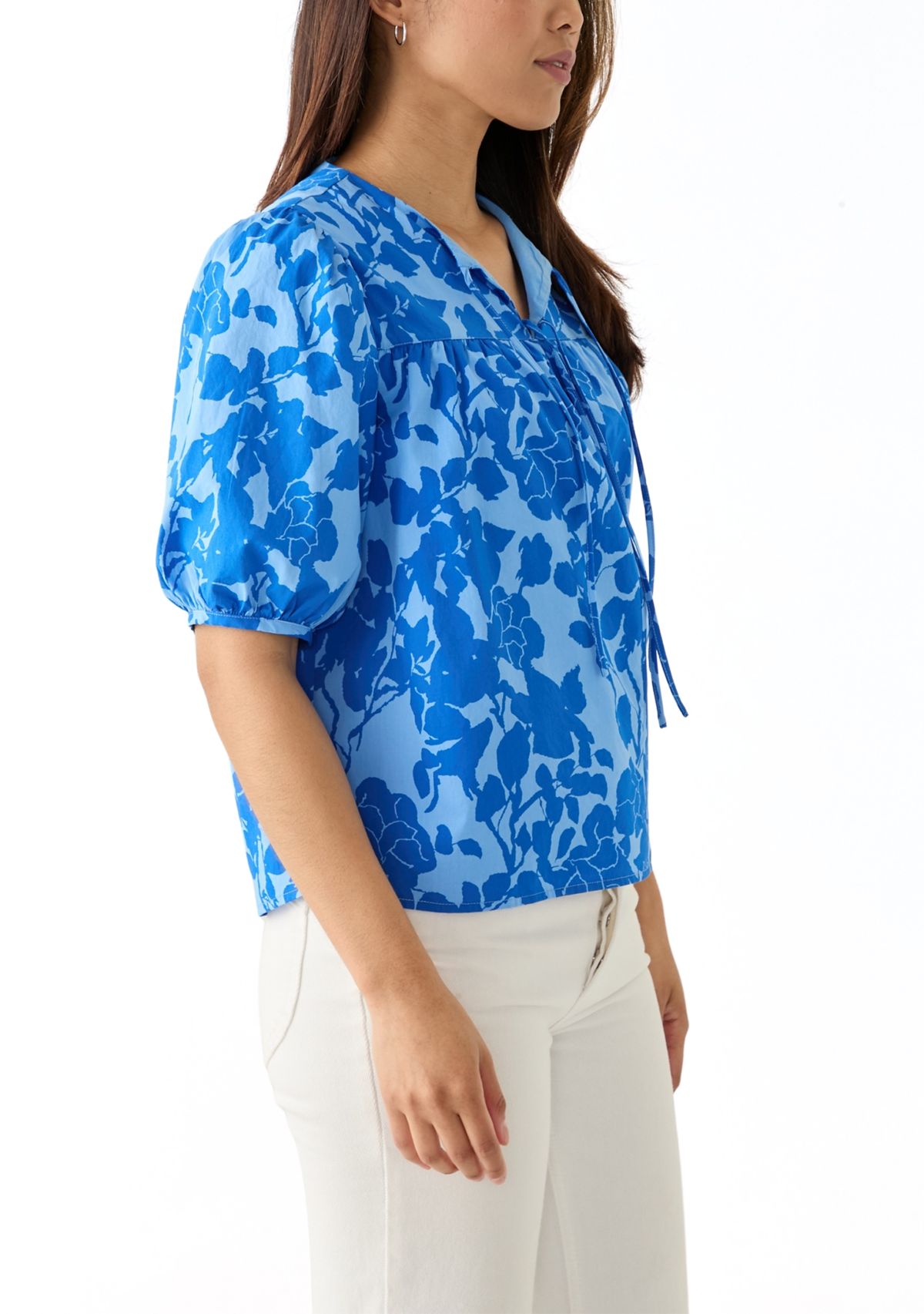 Womens Printed Split Neck Blouse
