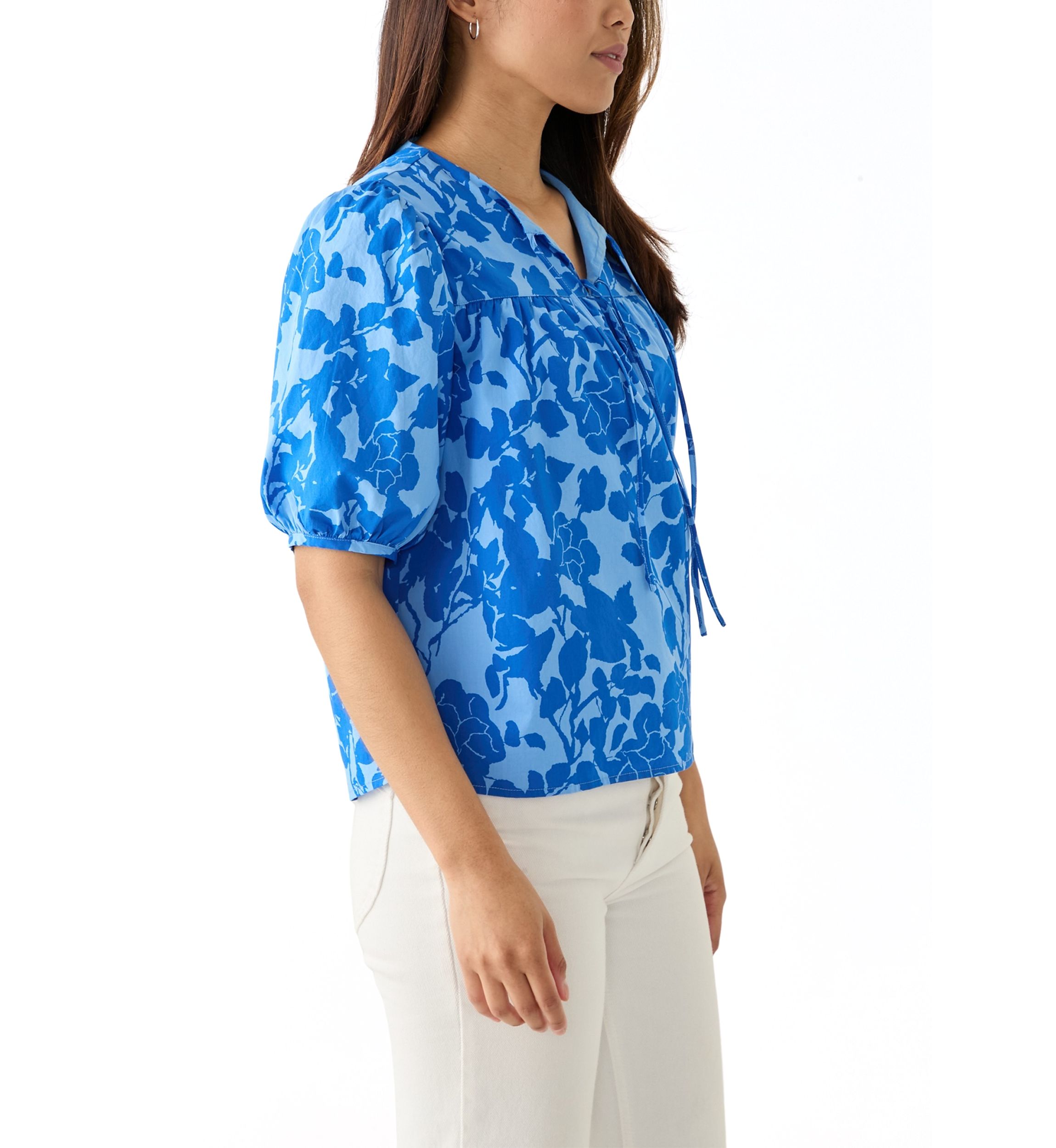 Womens Printed Split Neck Blouse