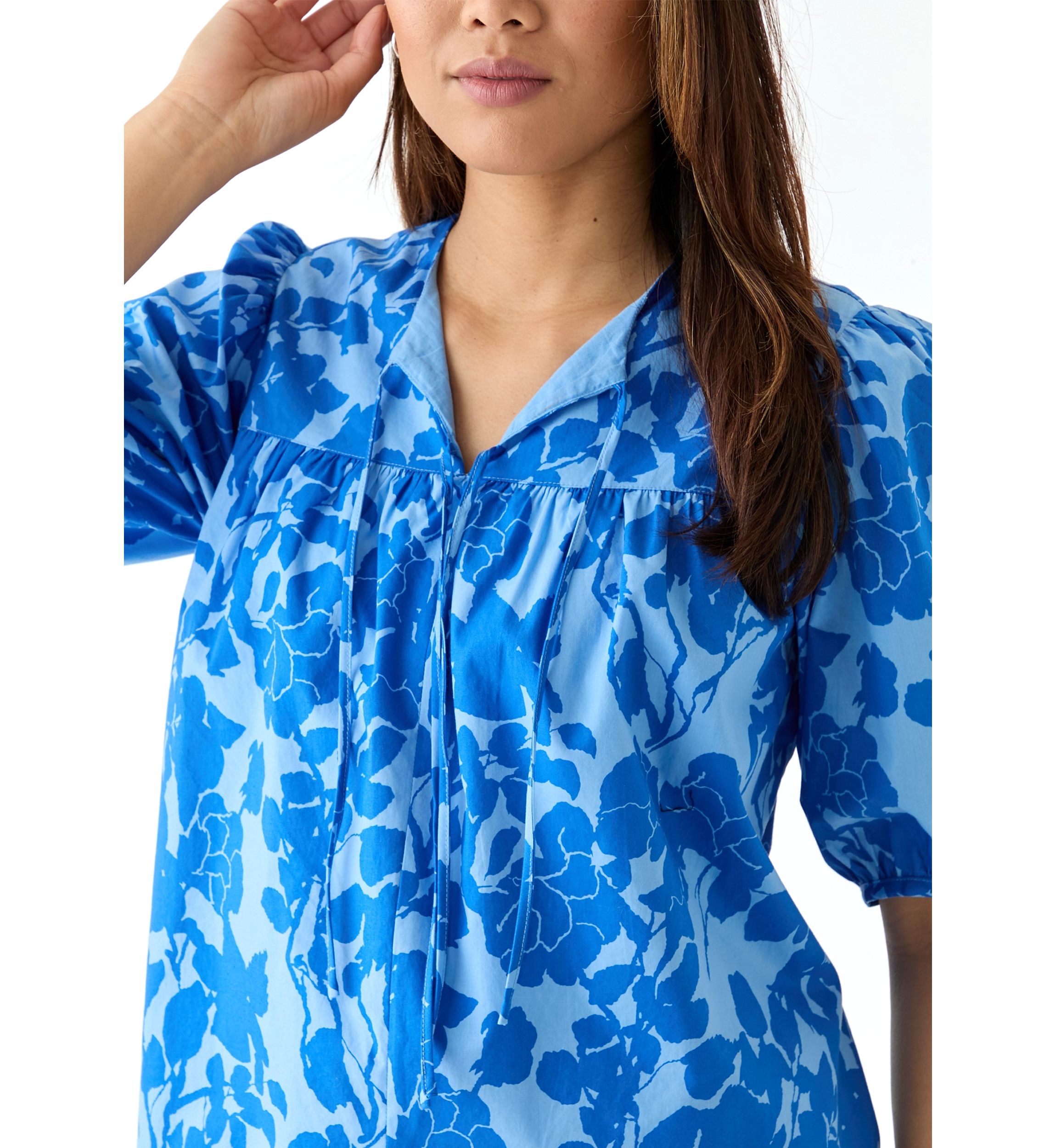 Womens Printed Split Neck Blouse