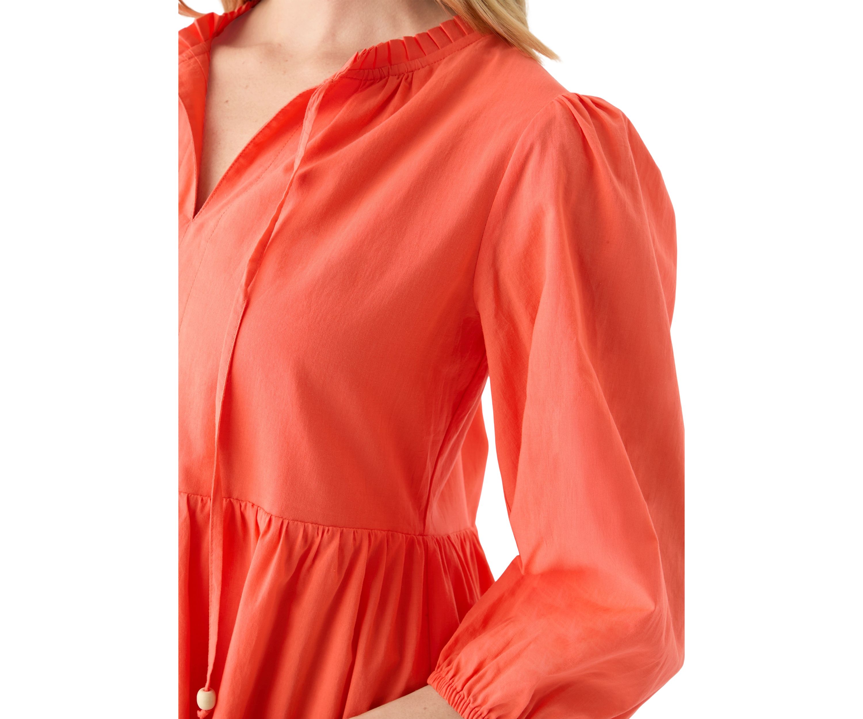 Womens 3/4 Sleeve Tiered Midi Dress
