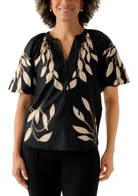 PHILOSOPHY BY REPUBLIC Women's Split Neck Blouse