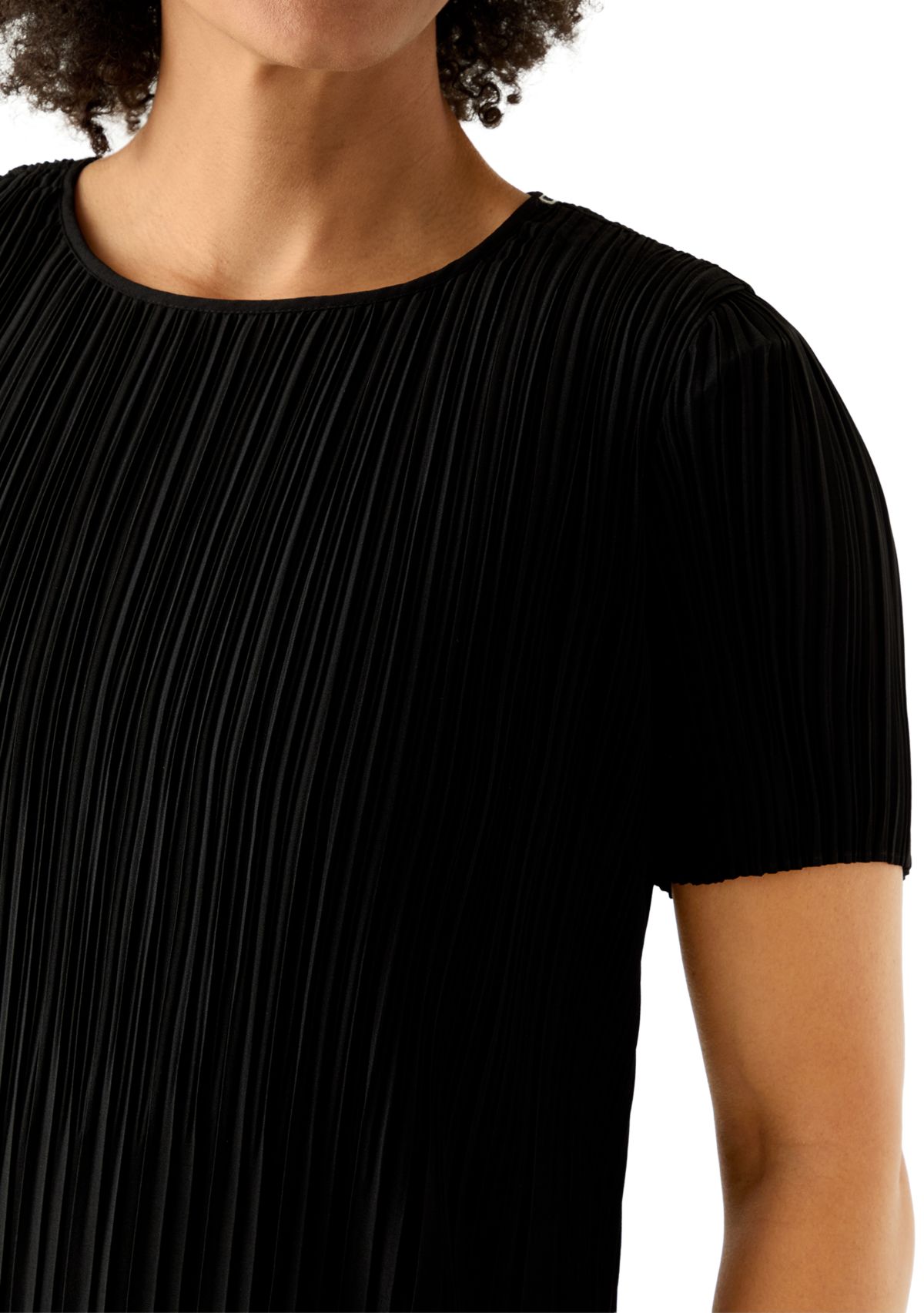Womens Short Sleeve Pleated Dress