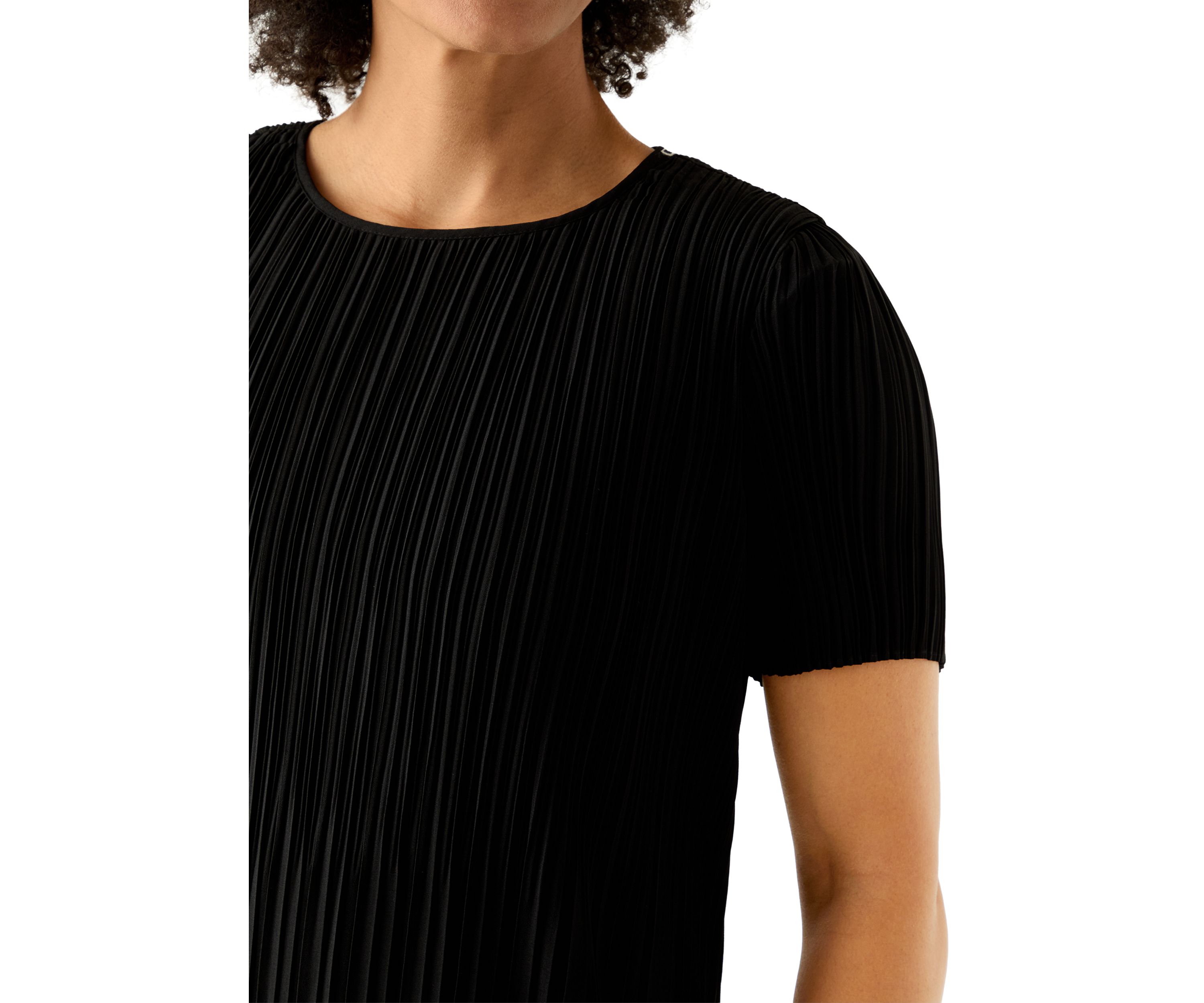 Womens Short Sleeve Pleated Dress