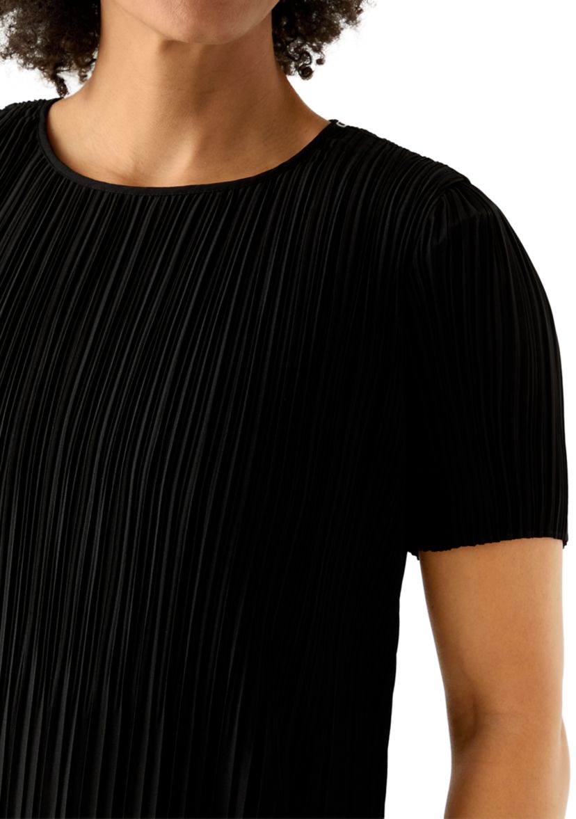 Womens Short Sleeve Pleated Dress