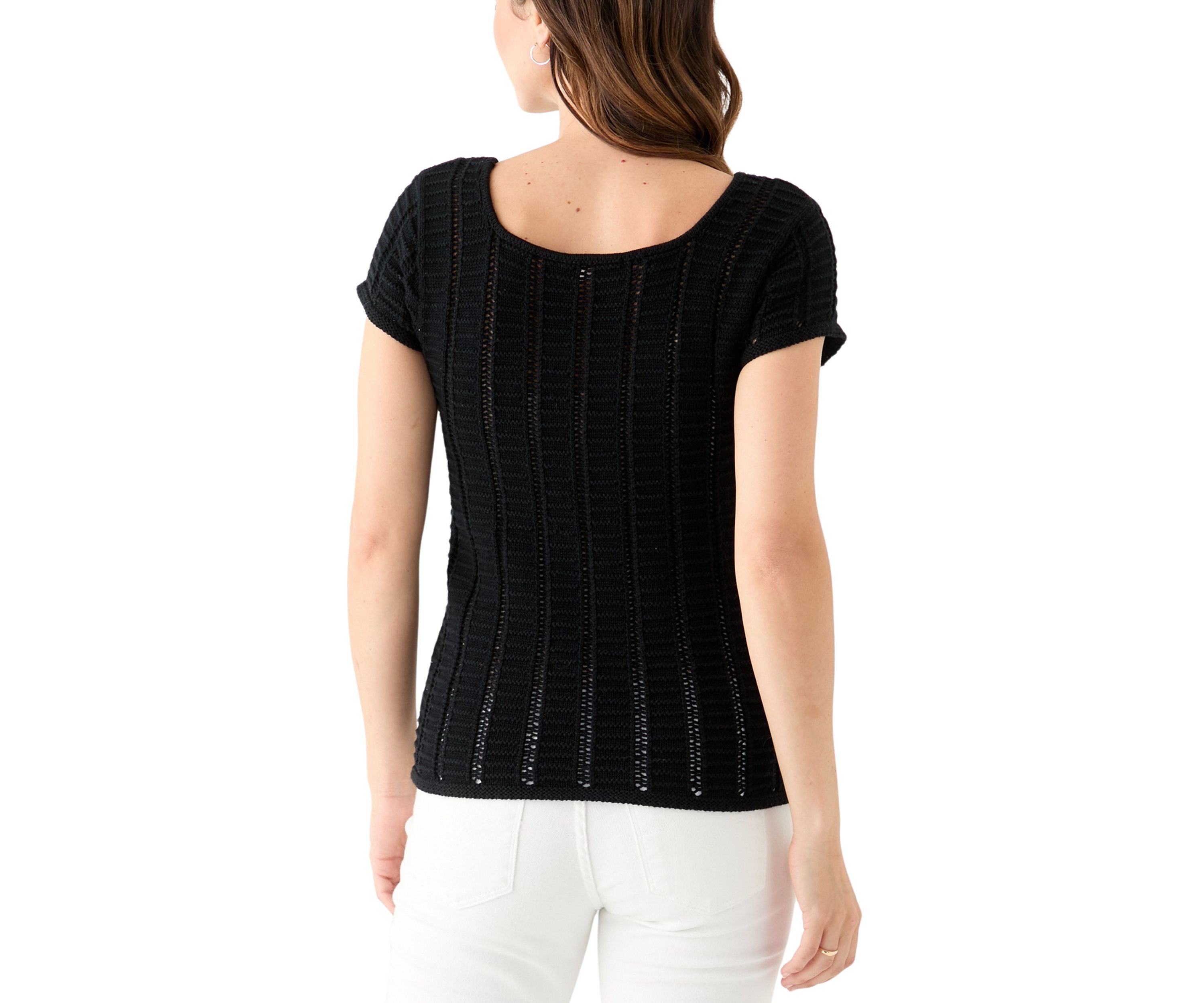 Womens Cap Sleeve Stitched Sweater Dress