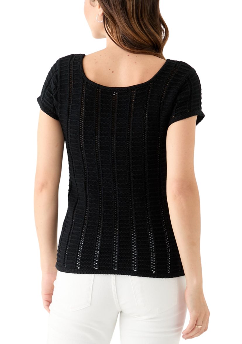 Womens Cap Sleeve Stitched Sweater Dress