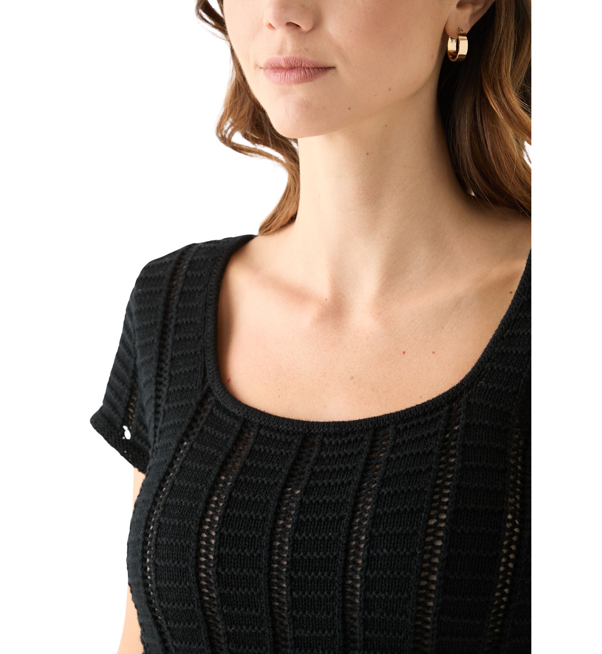 Womens Cap Sleeve Stitched Sweater Dress