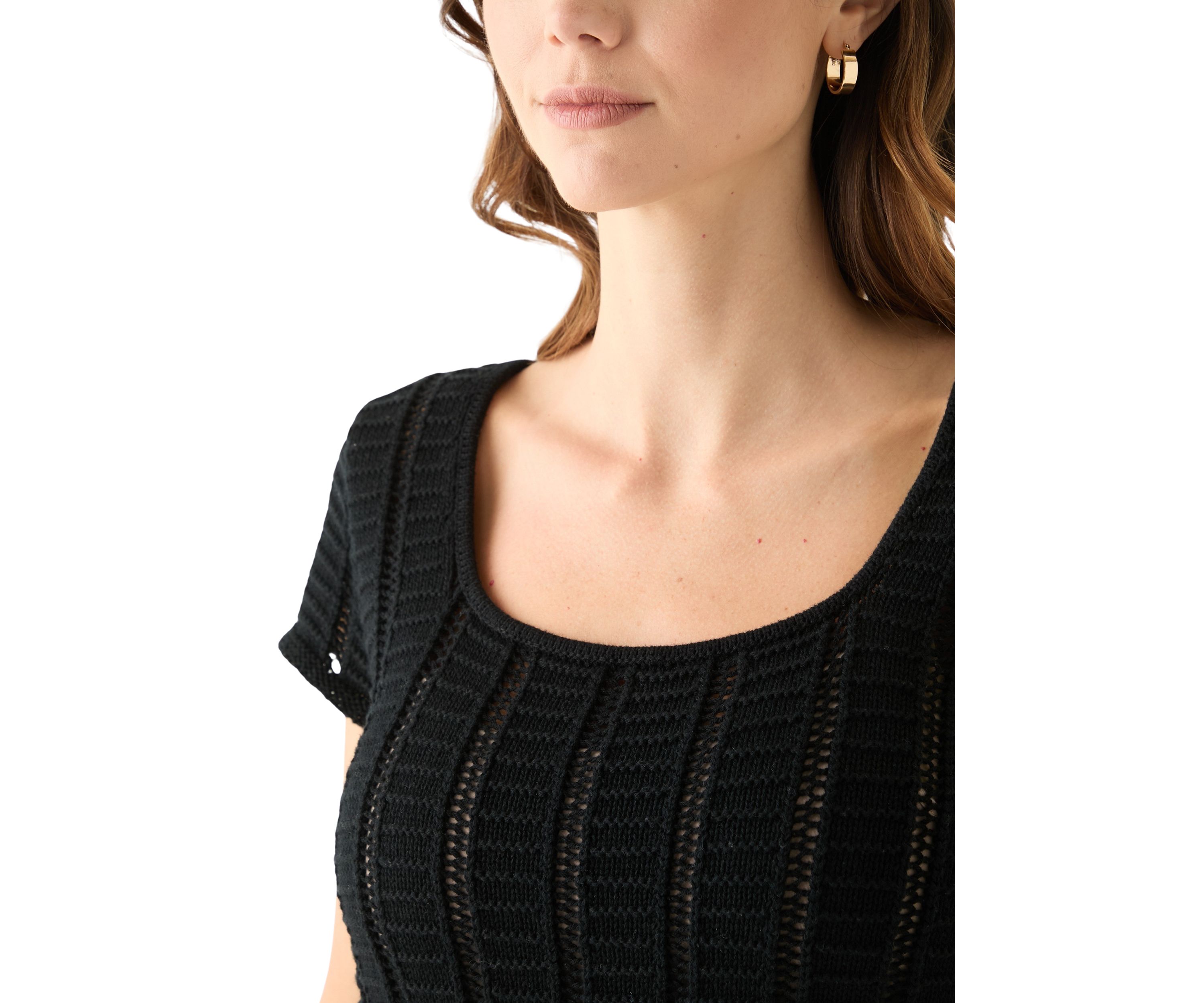 Womens Cap Sleeve Stitched Sweater Dress