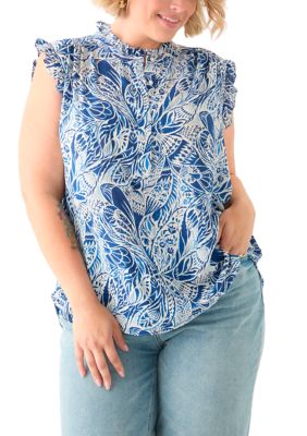 Philosophy Women's Plus Size Sleeveless Printed Woven Blouse, 2X