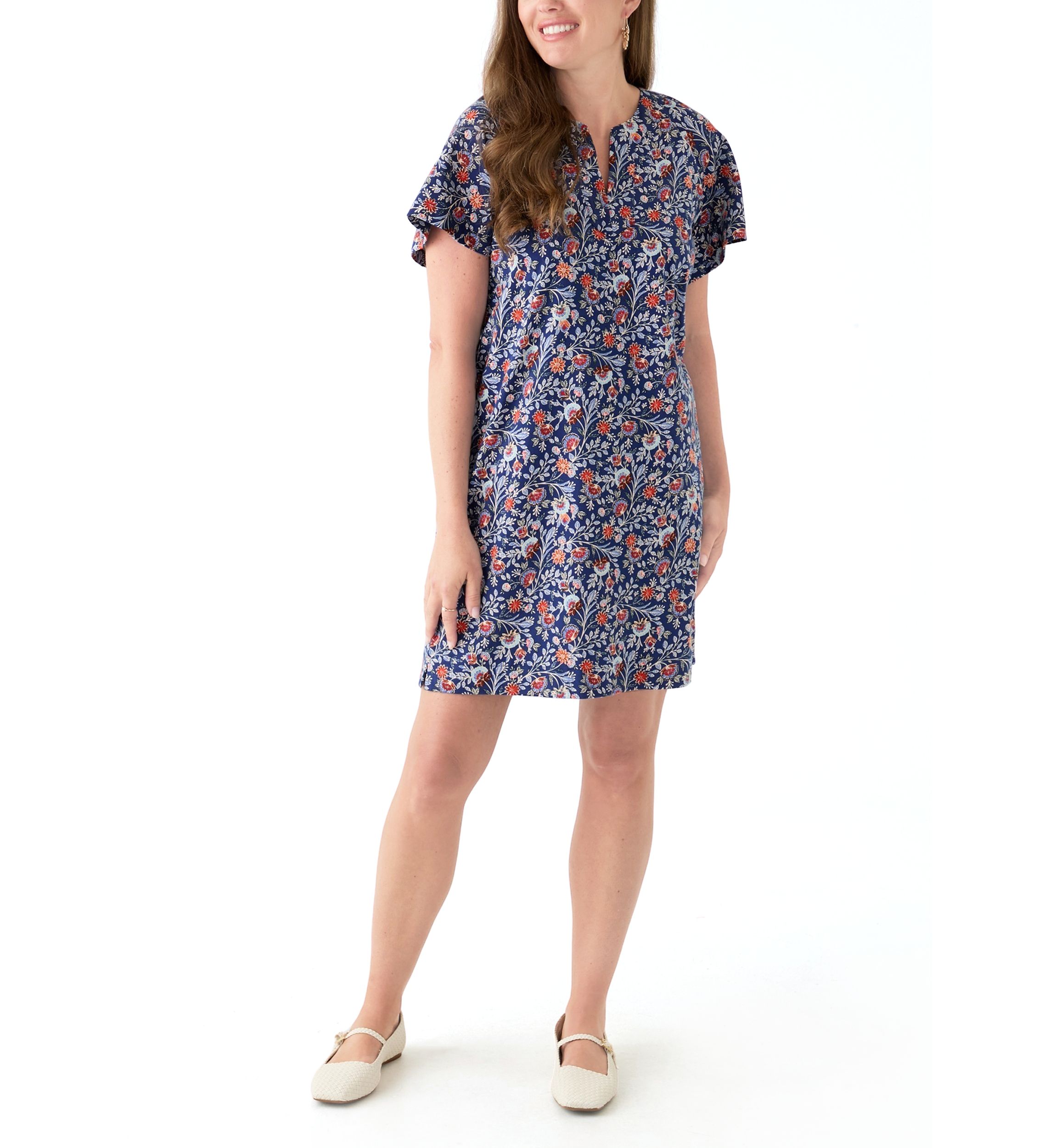 genovia floral mini dress Genovia Red Tile Print Mini Dress