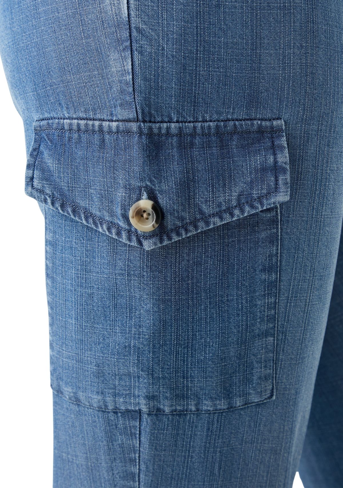 Petite Pull-On Tie Waist Drawstring Cargo Jogger Pants with Patch Pockets 
