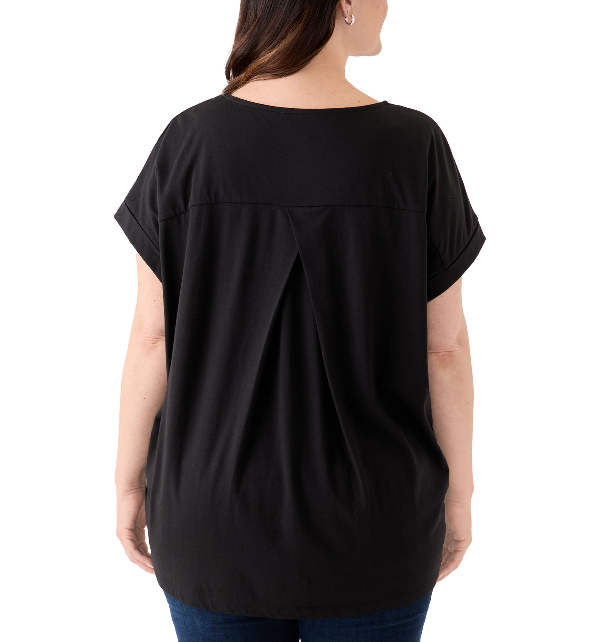 Plus Size Roll Sleeve Dolman T-Shirt