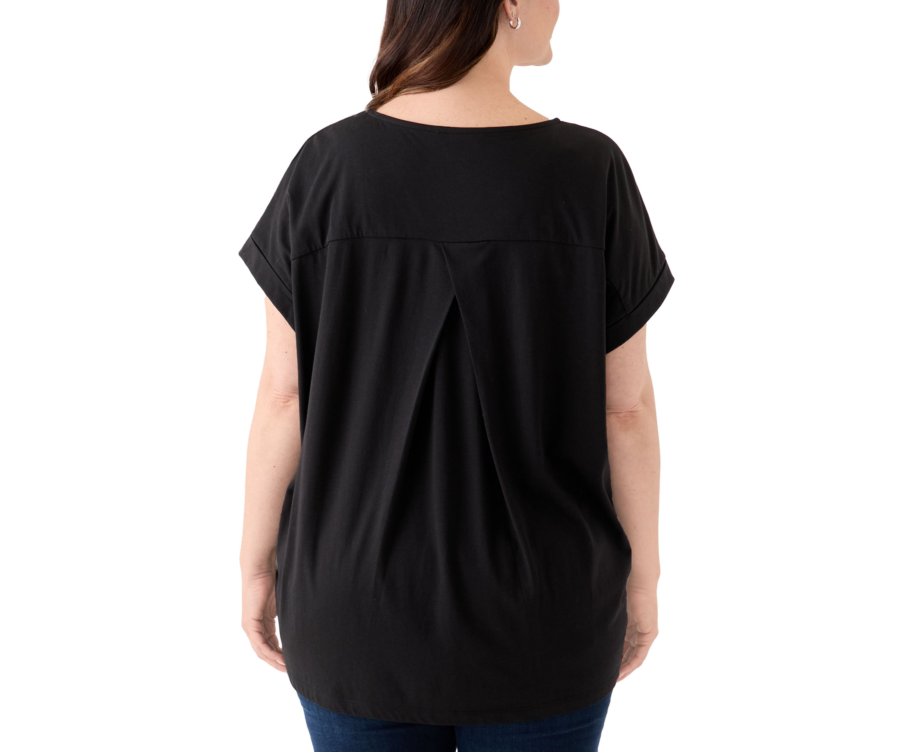 Plus Size Roll Sleeve Dolman T-Shirt