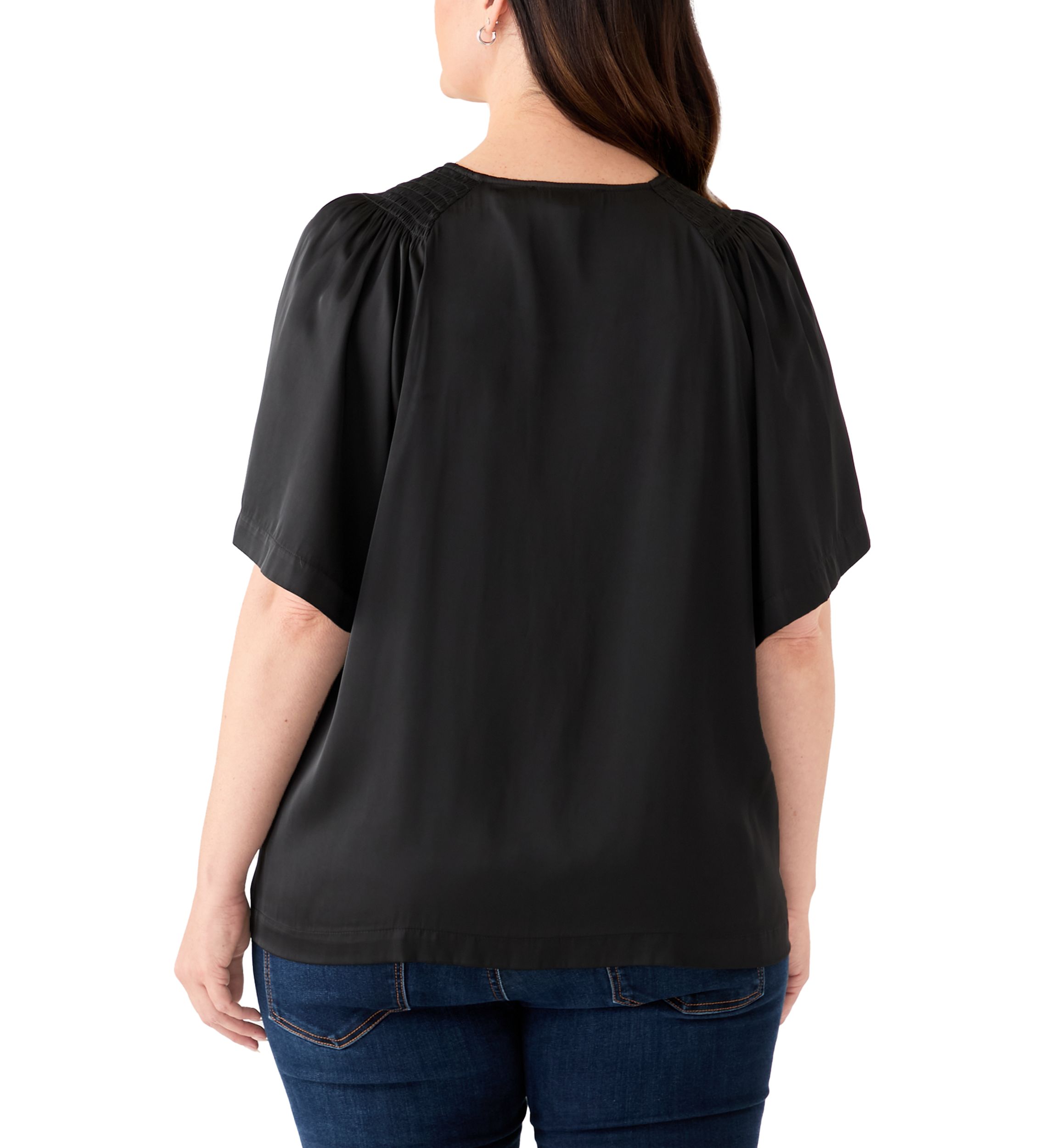 Plus Size Smocked Woven Airflow Top