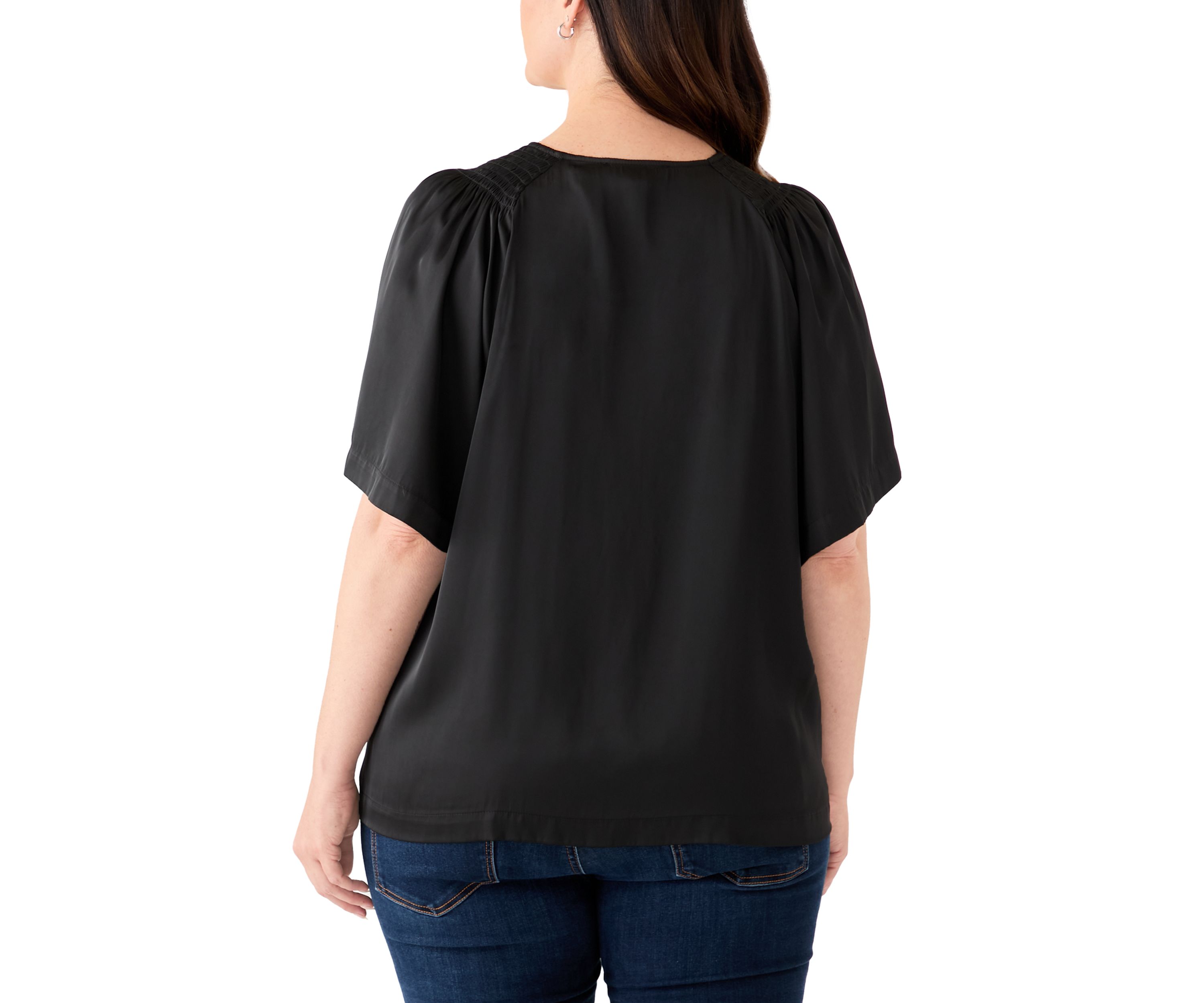 Plus Size Smocked Woven Airflow Top